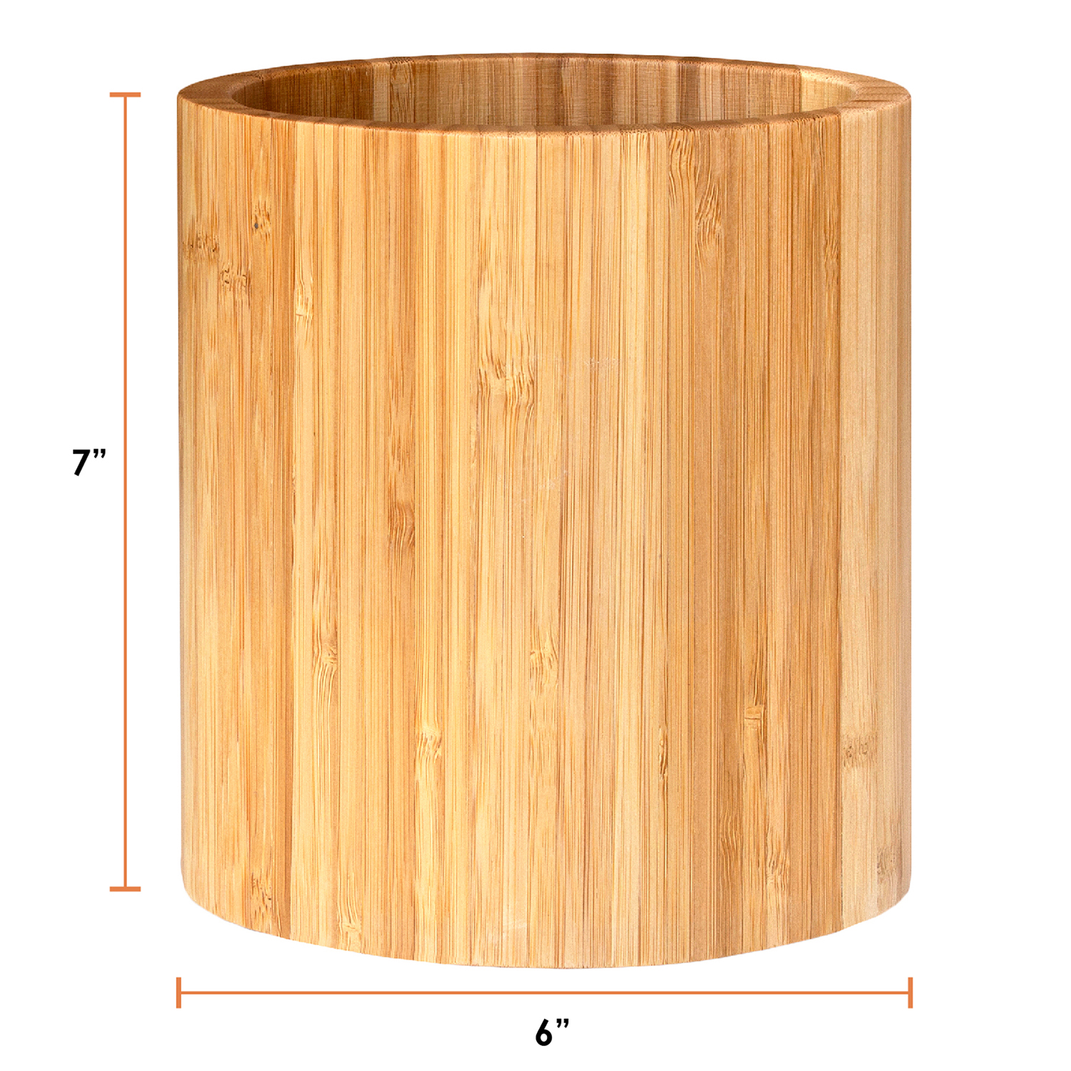 Oval Shaped Bamboo Kitchen Utensil Holder 2