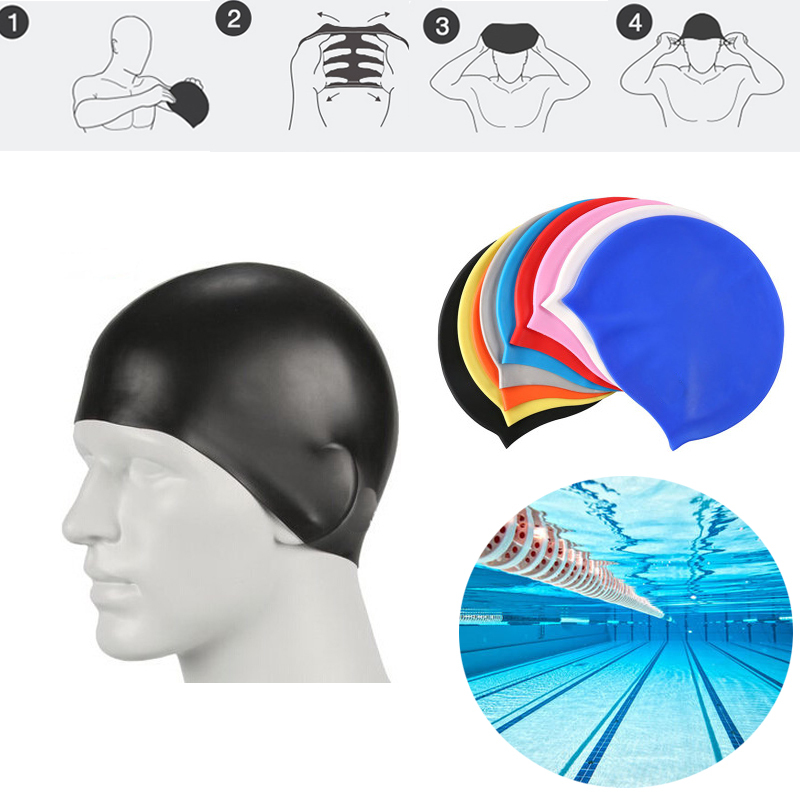 Waterproof Unisex Silicone Swimming Cap 1