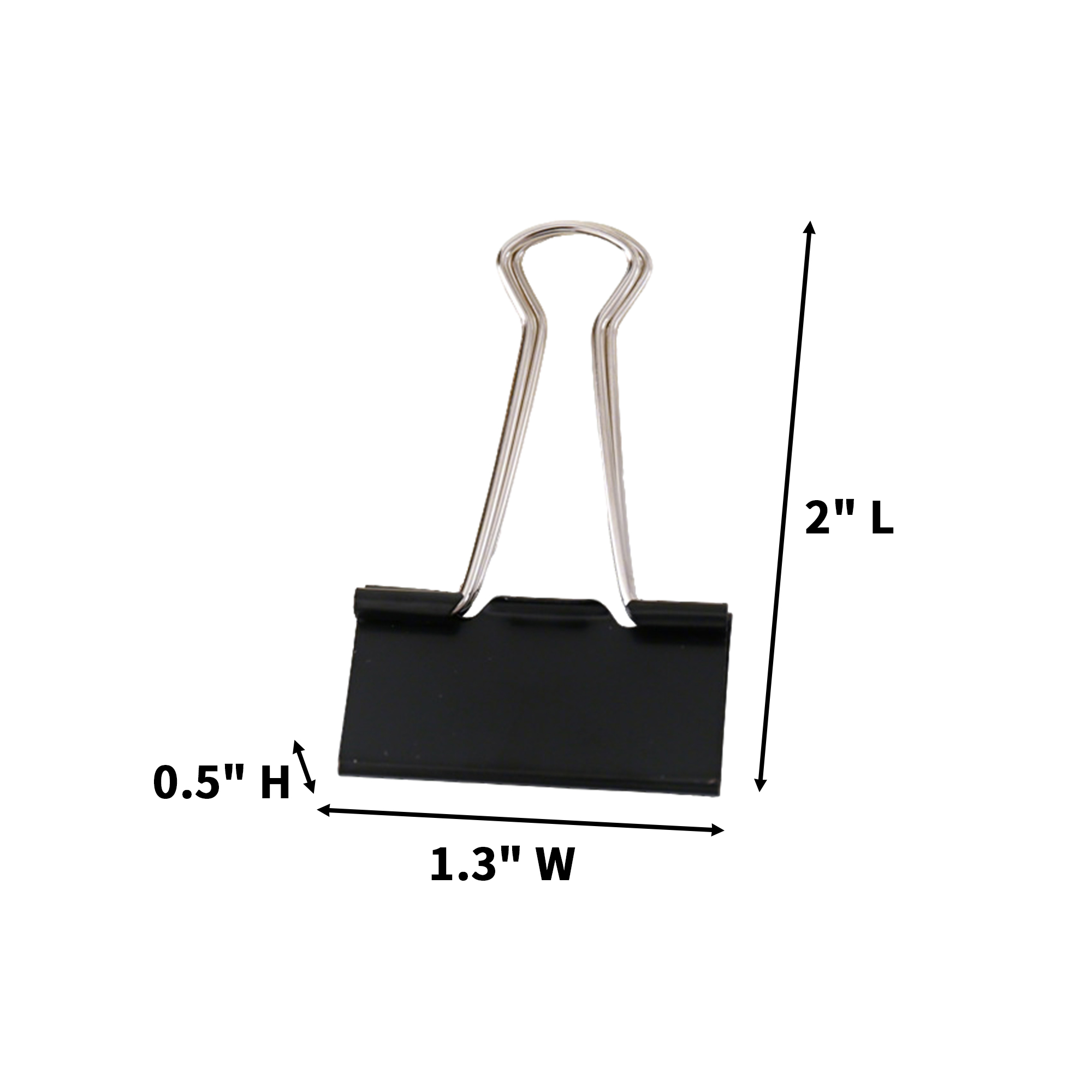 Metal Handle Binder Clip 2" Capacity 3