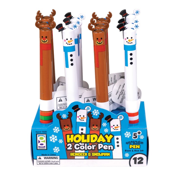Holiday 2-Color Pens - Snowmen & Reindeer