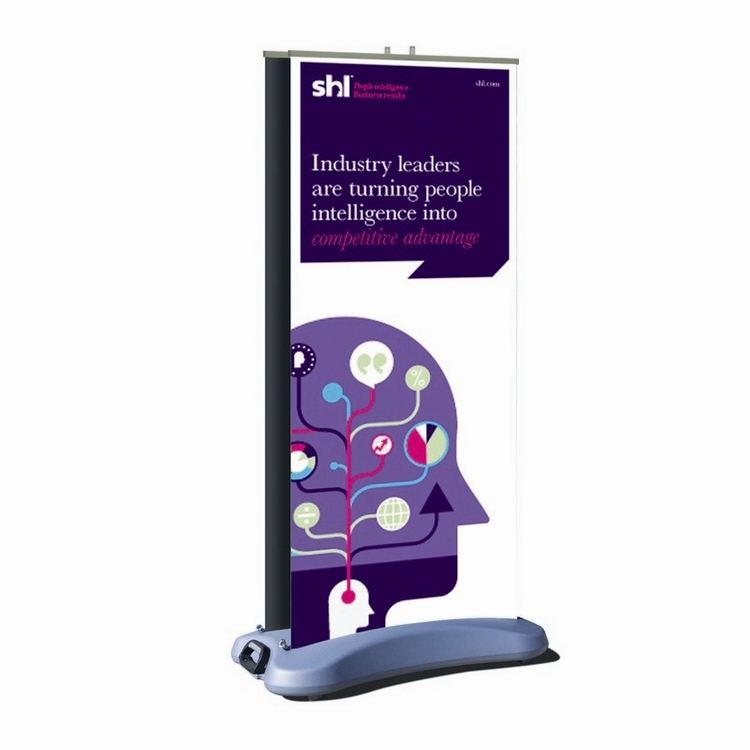 Double-Sided Outdoor Retractable Kit, Fabric Retractable Banner Stand, 33" x 80" 4
