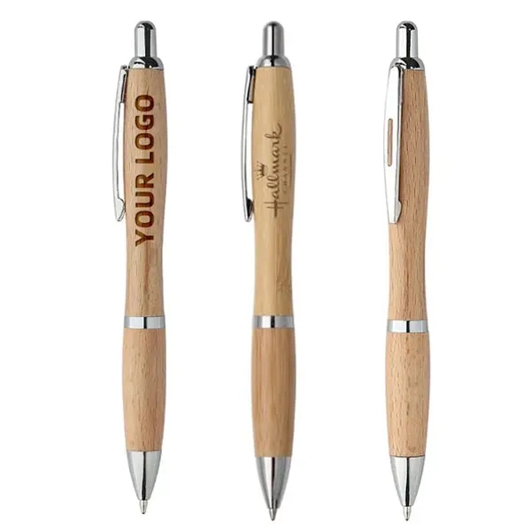 Curvy Bamboo Ballpoint Pen 6