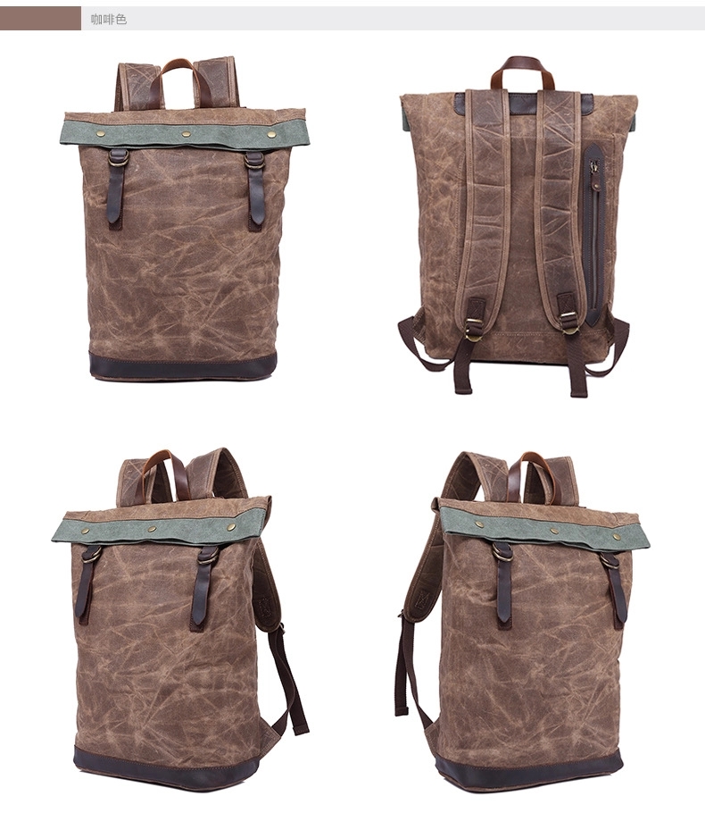 Roll Top Leather Backpack 9
