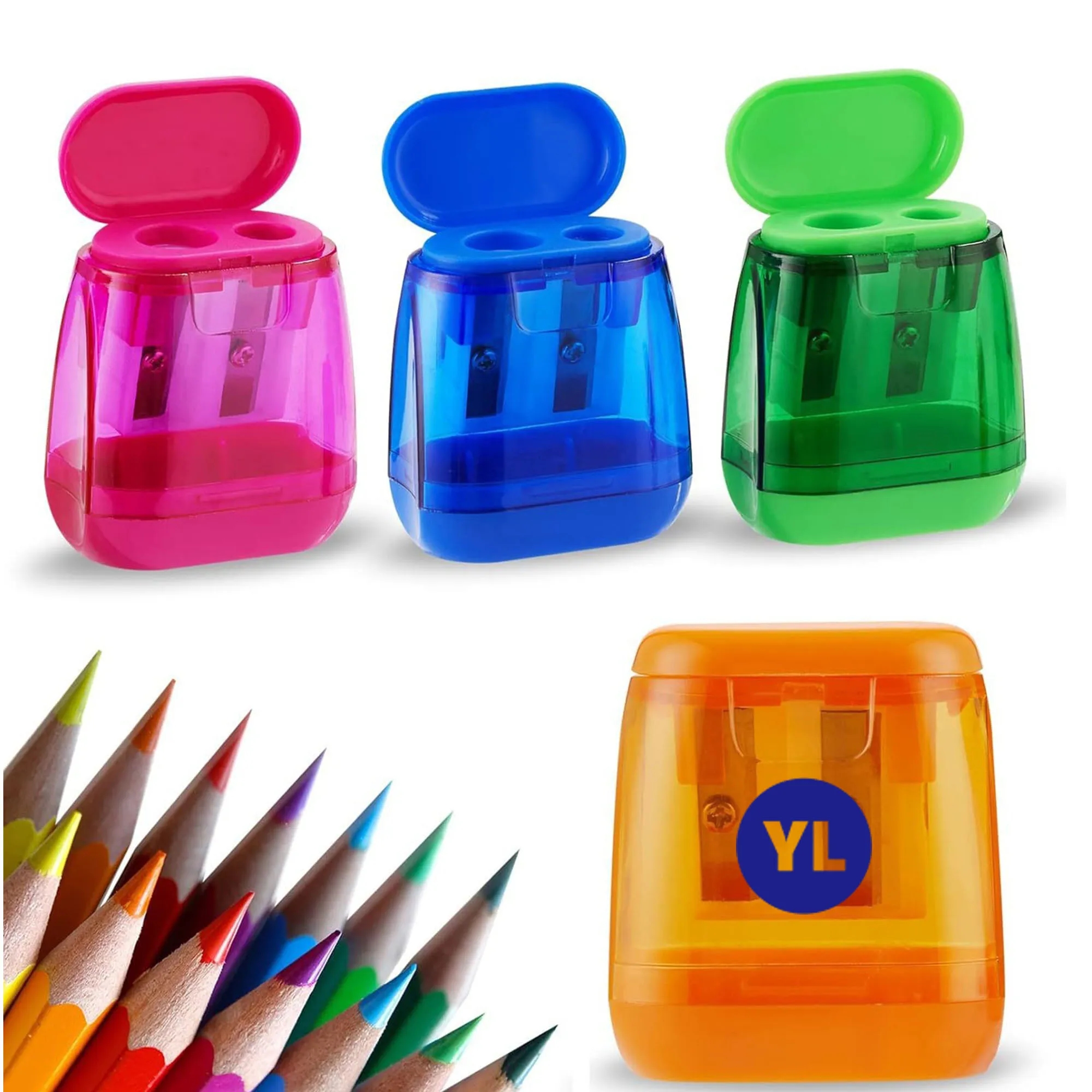 Mixed Color Double hole pencil sharpener 2