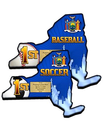 Plaque: New York State Shape 8", MDF 3/8" thick Wo 2