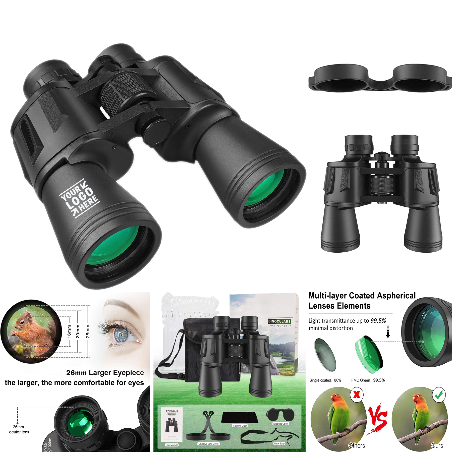 Hunting Football Adult 20x50 High Power Military Compact HD Professional/Daily Waterproof Binocular 2