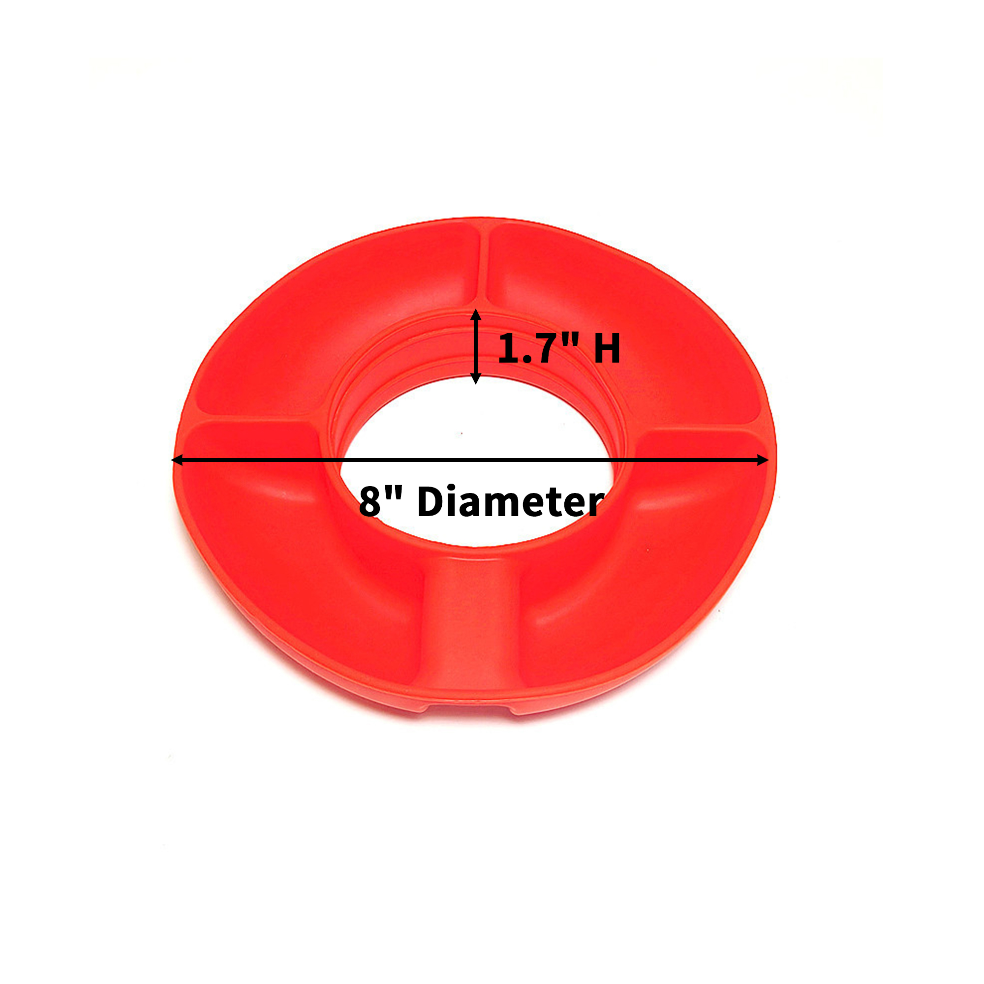 Tumbler Snack Companion Tray With Handle 8" Diameter X 1.7" Height 9
