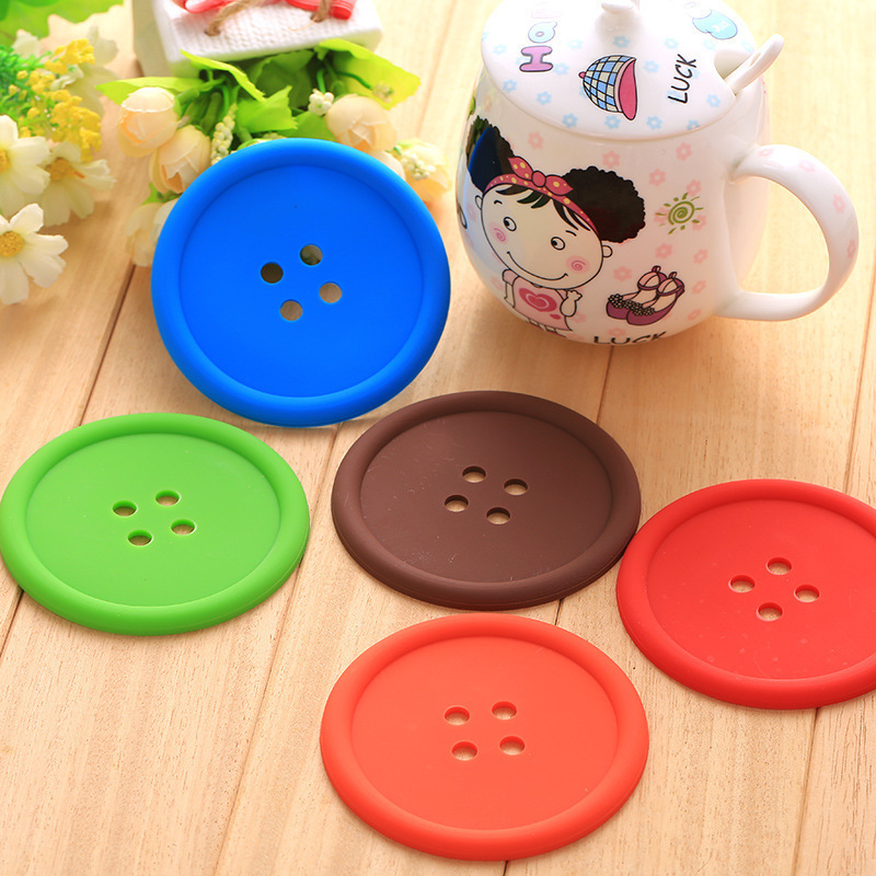 Silicone Button Shaped Coaster 2