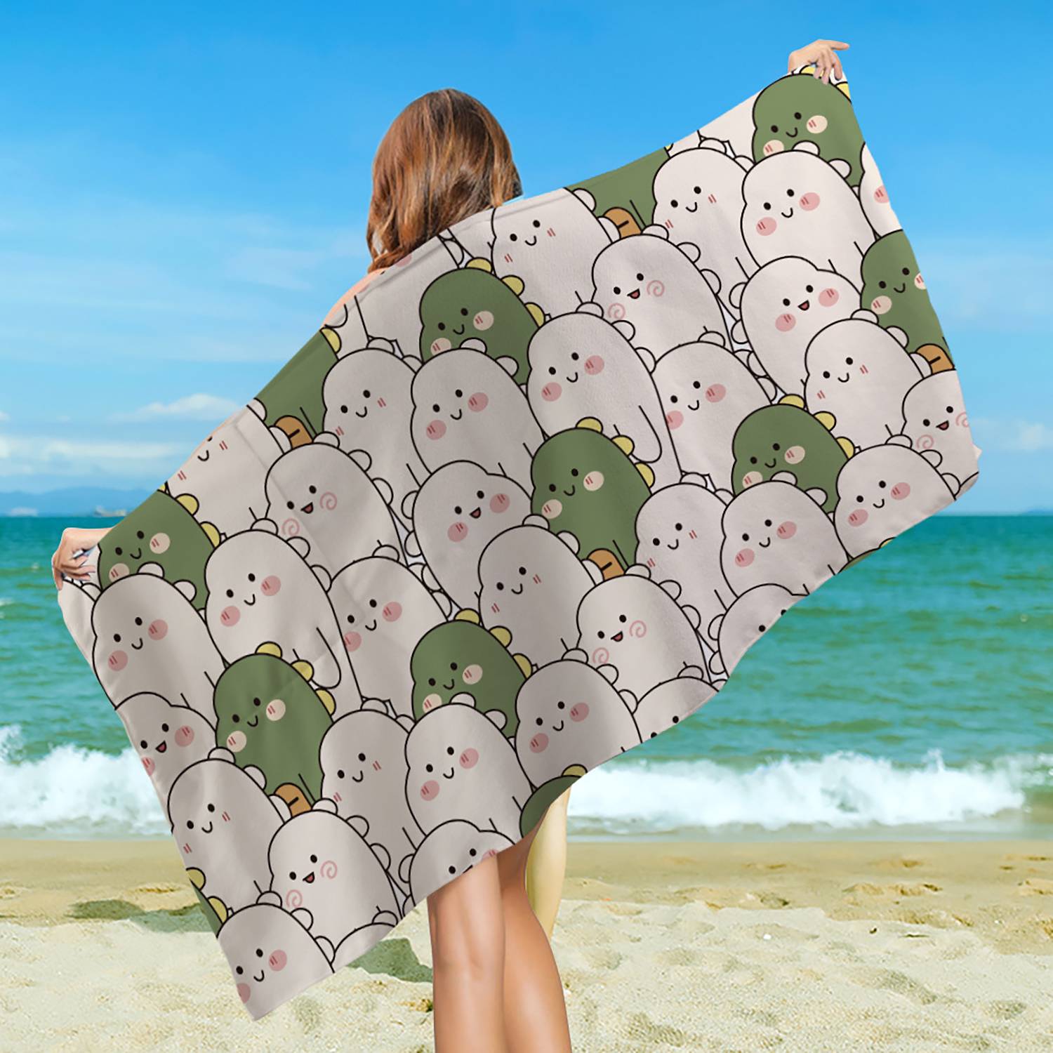 Folding Beach Towel w/ Drawstring Bag 8