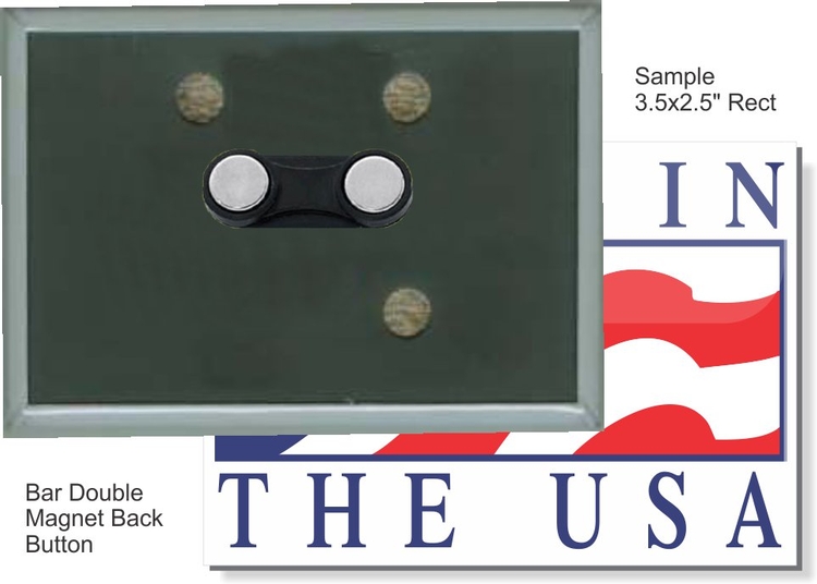Bar Double Magnet 3 1/2 X 2 1/2 Inch Rect. Button 2