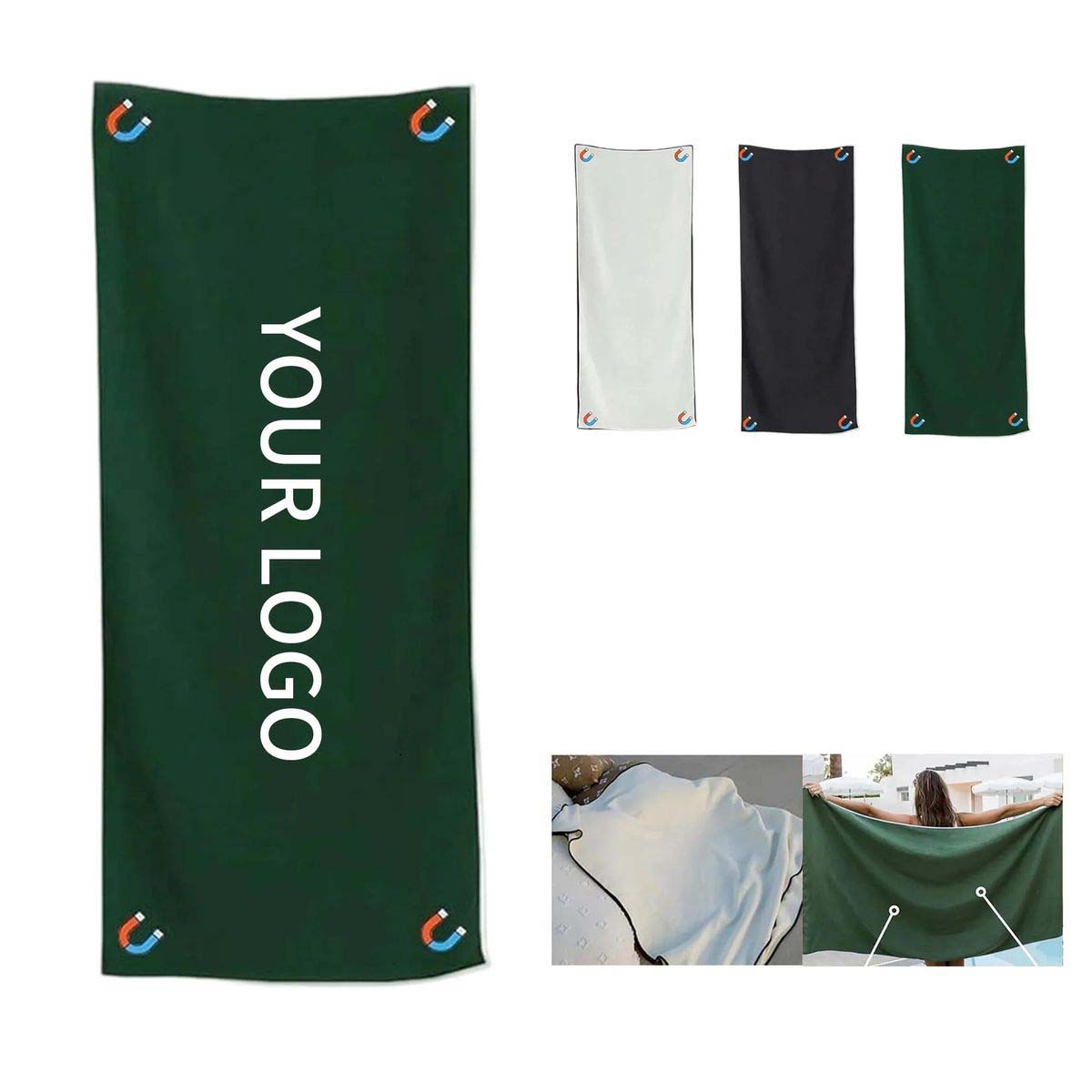 Portable Magnetic Bath Towel for Travel 2