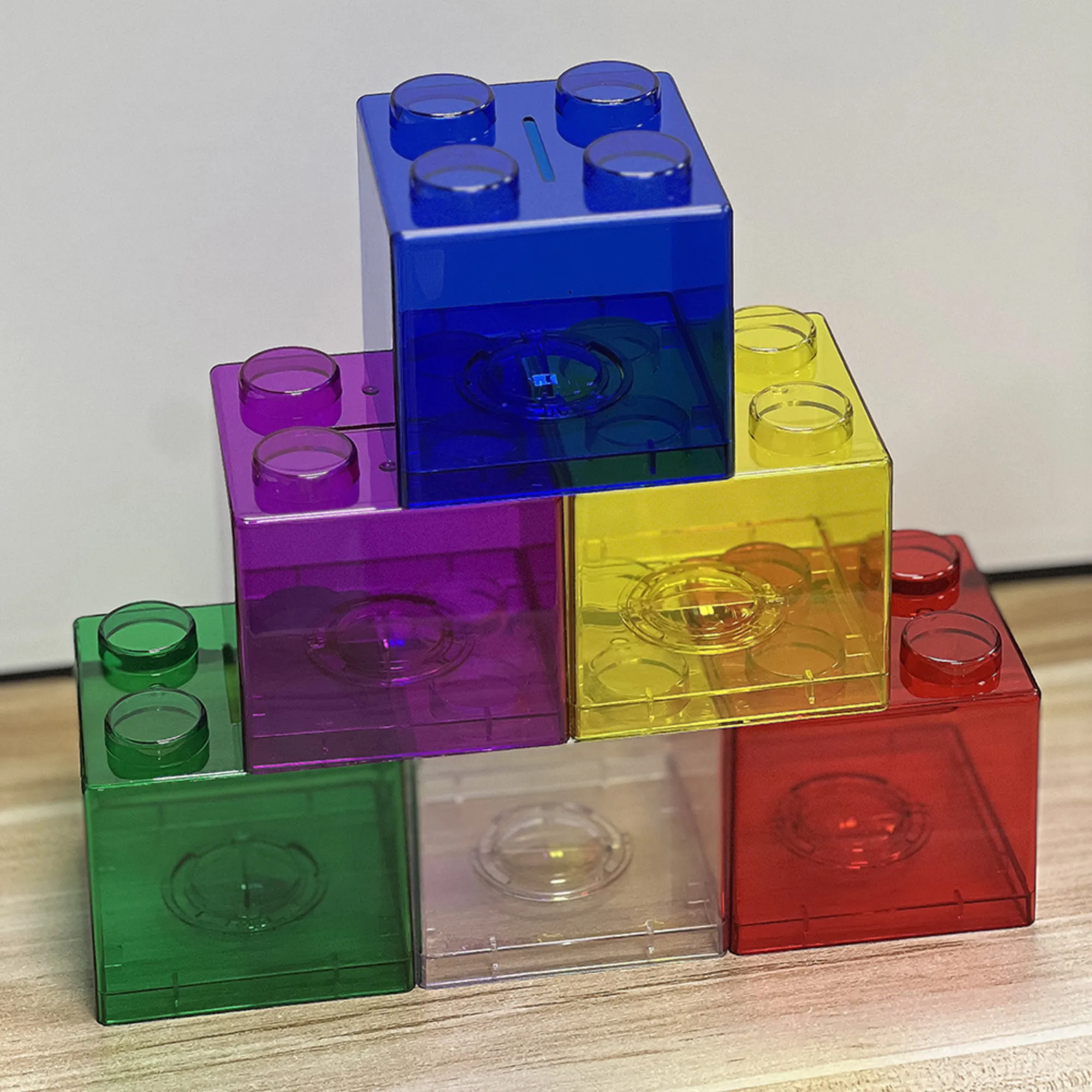 Transparent Piggy Bank Miscellaneous Building Block Jar 3