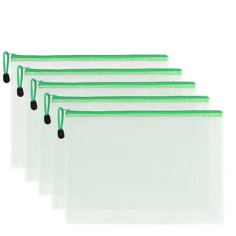 Zipper Pencil Pouch Plastic Zip File Bags 5