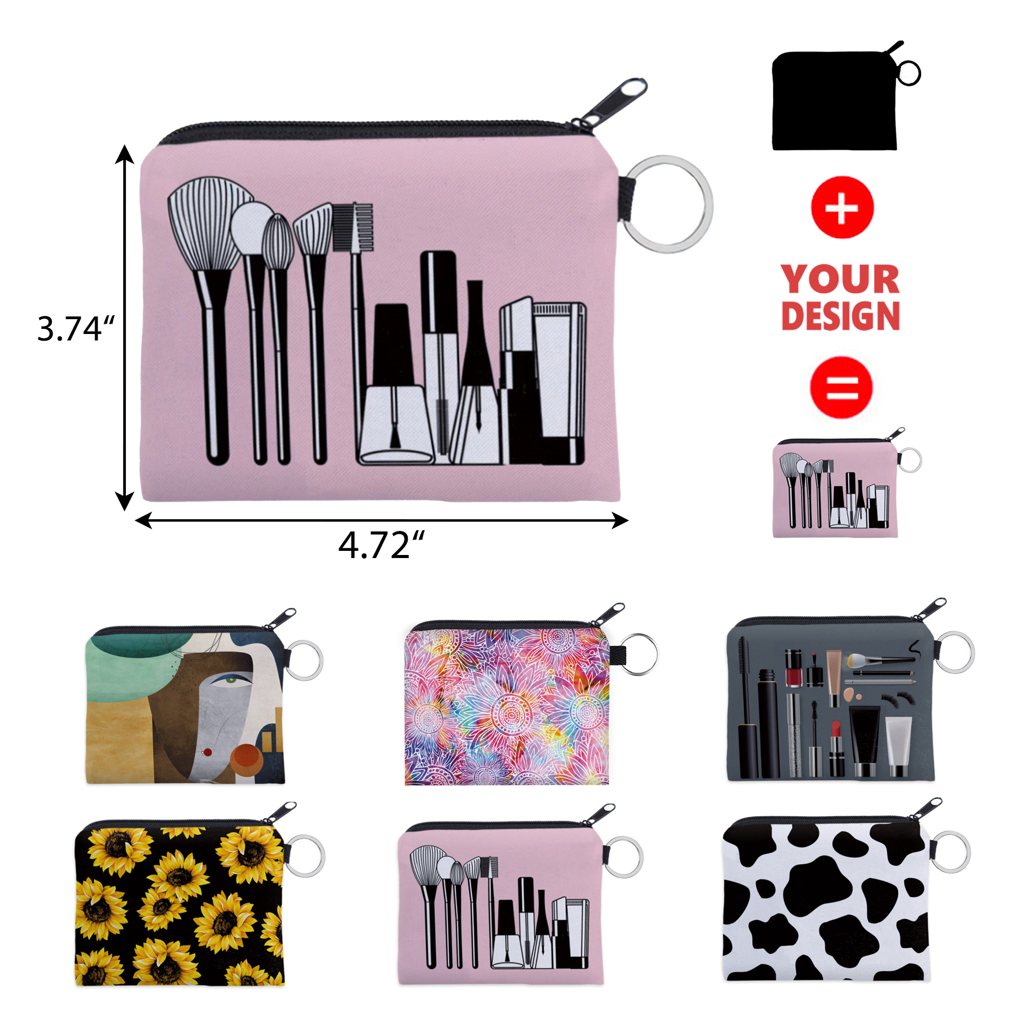 Color-printed Mini Coin Purse, custom luggage tag with logo imprint 2