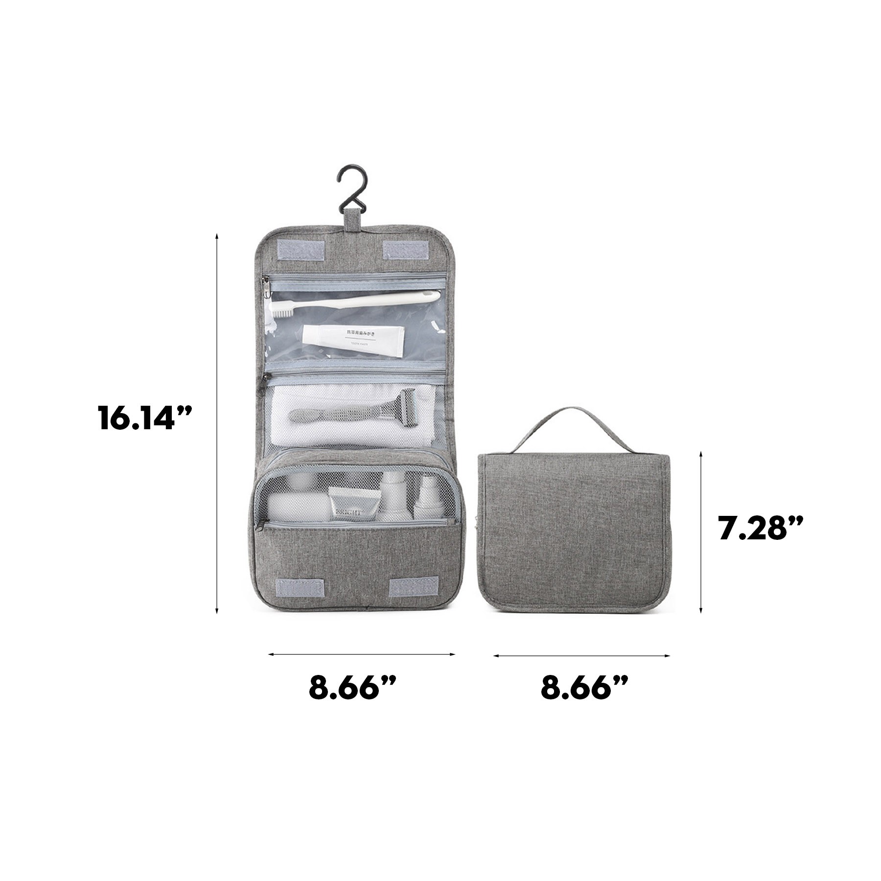 Hook Waterproof Foldable Travel Toiletry Bag 4