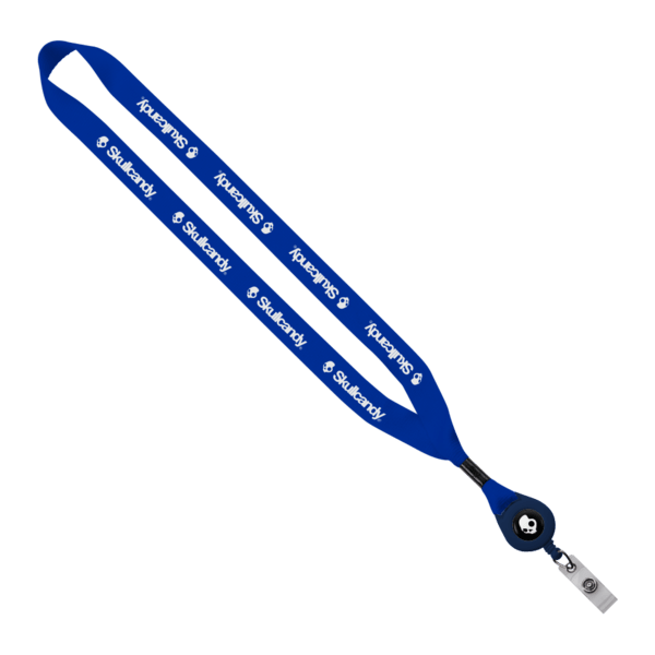 3/4" Polyester Lanyard with Metal Crimp & Retractable Badge Reel 157