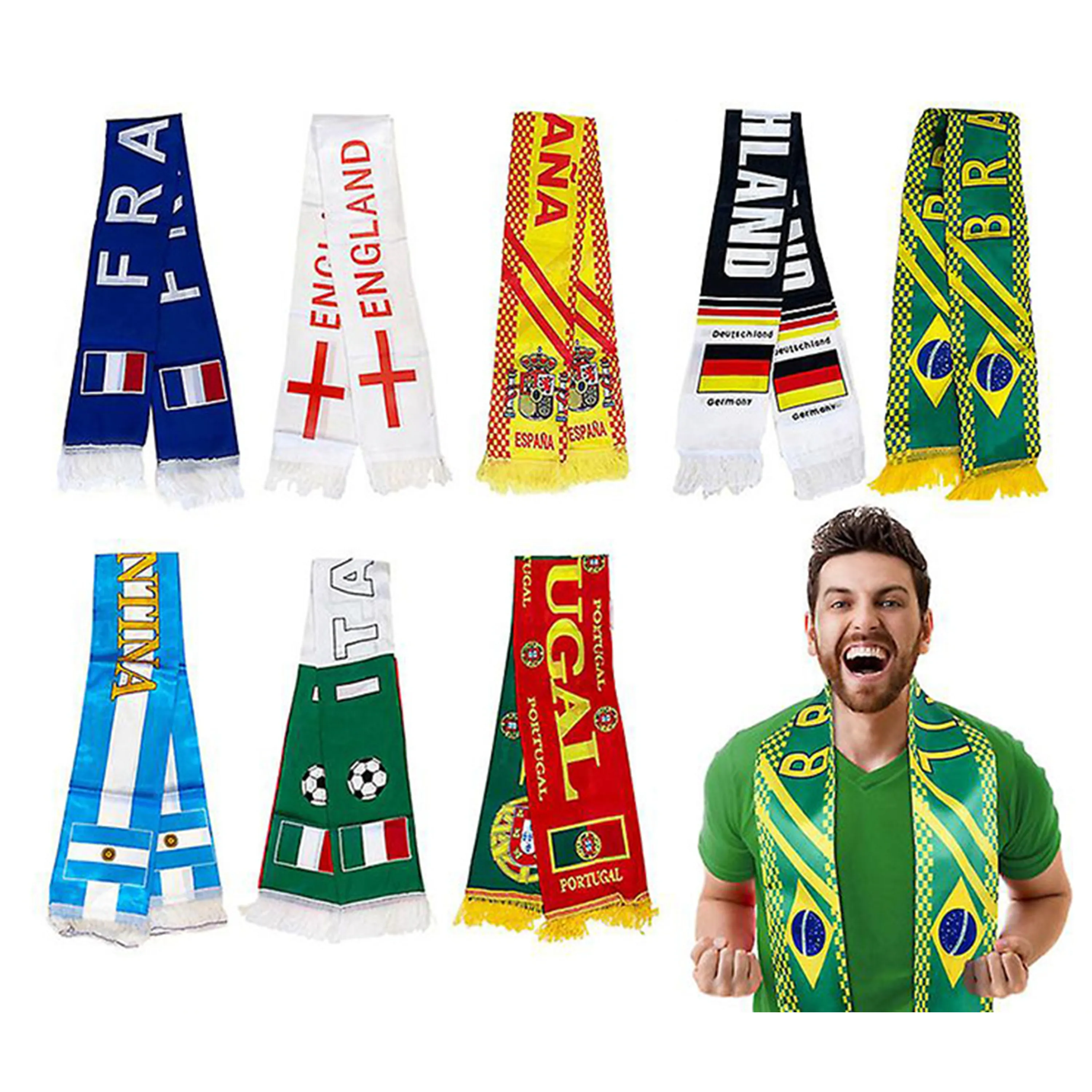 Custom Printed Glossy Smooth Team Fan Scarf with Tassel 3