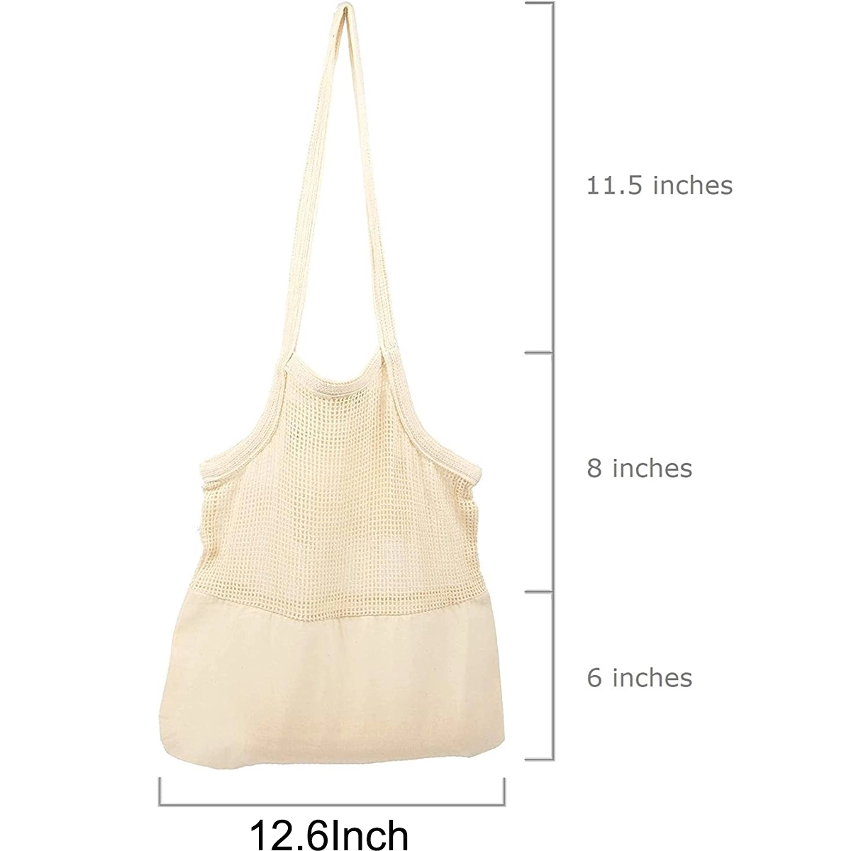 Canvas Mesh Grocery Tote Bag, custom tote bag with logo imprint 4