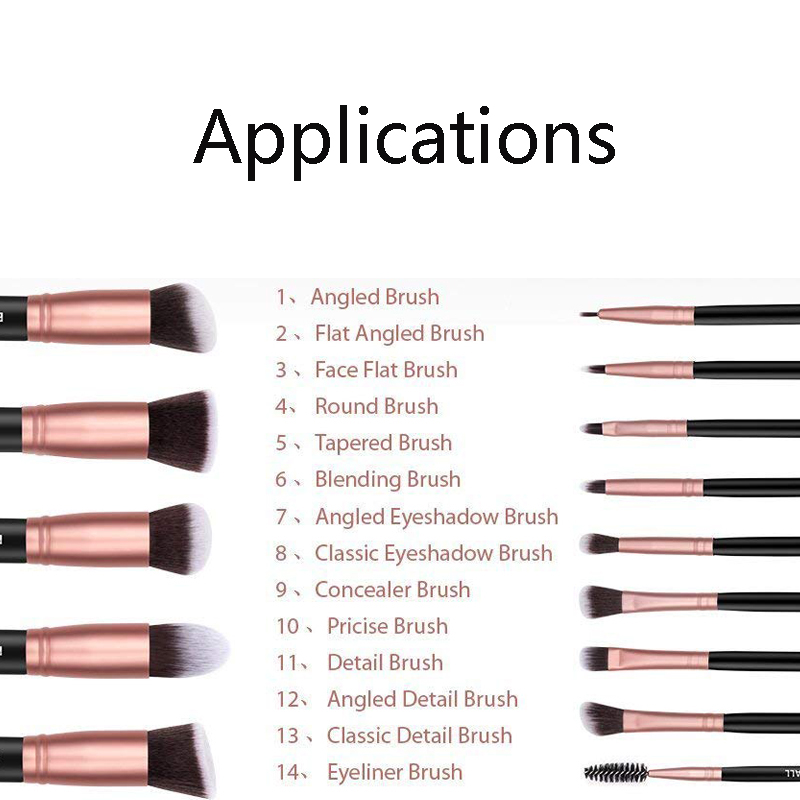 Premium Synthetic 14PCS Makeup Brush Set 9