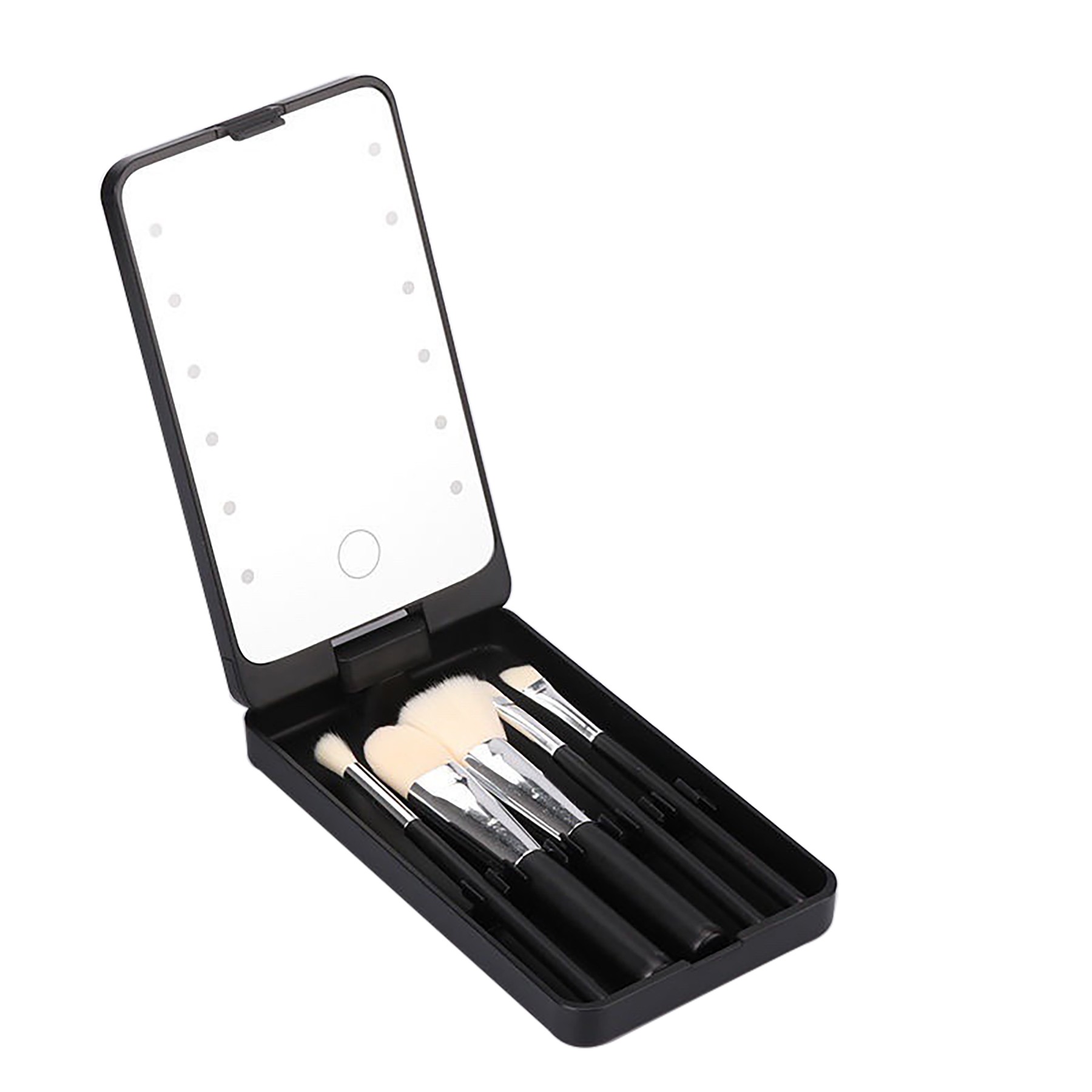 Mirror With Makeup Brush Set 4