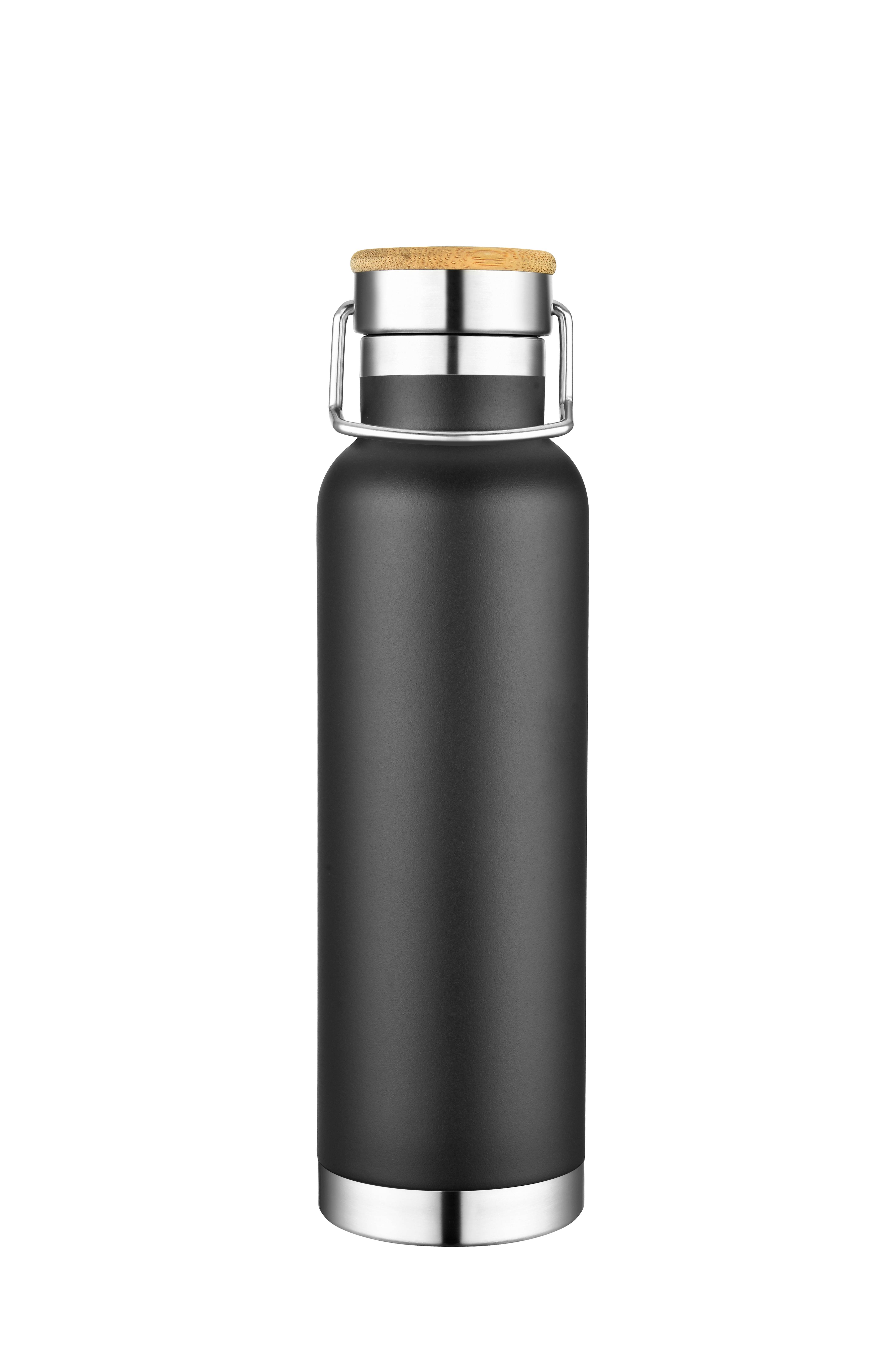 20 oz Stainless Steel Double Wall Bottle w/Bamboo Lid 4