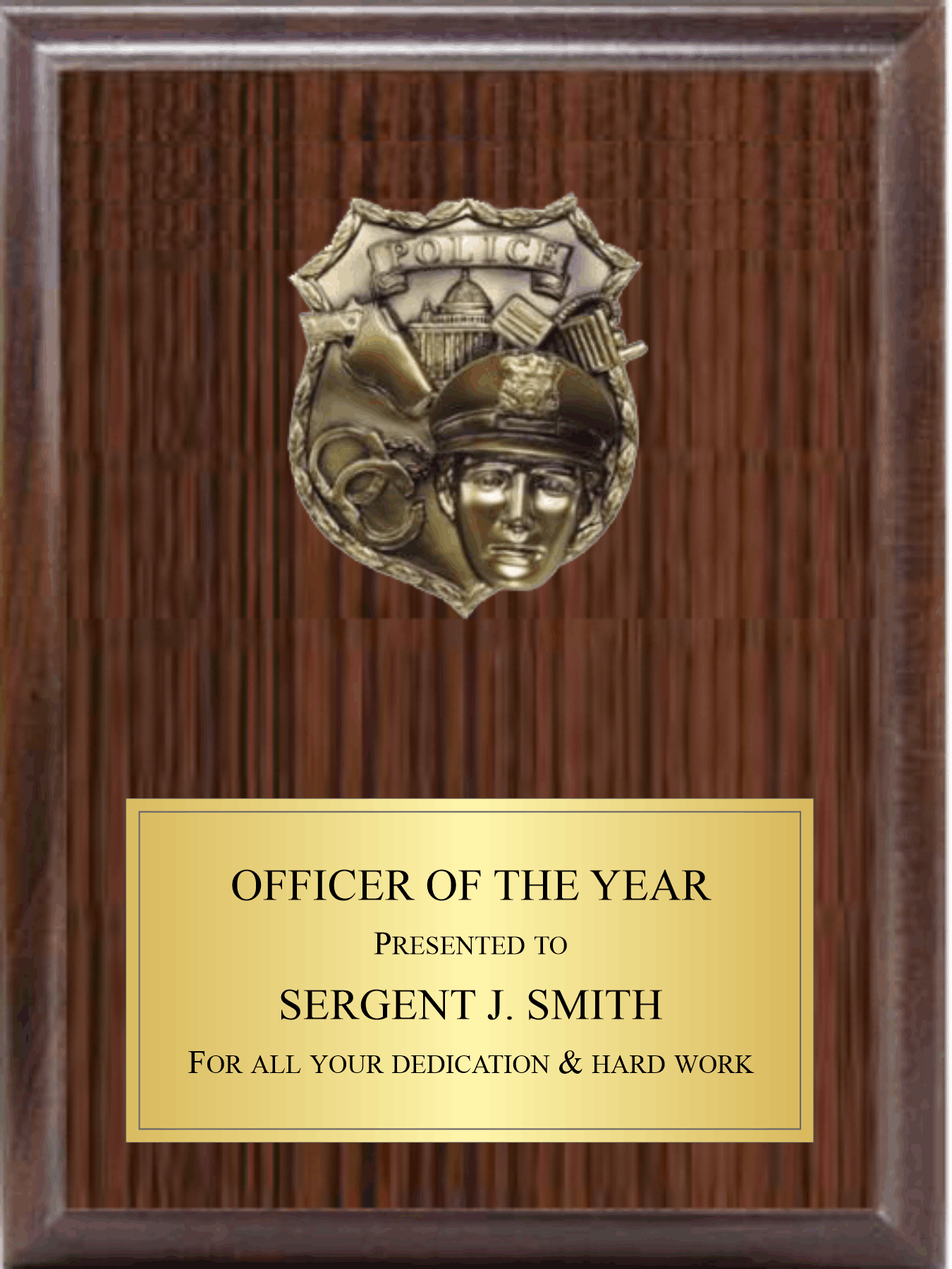 5" Police Mount On Plaque 5