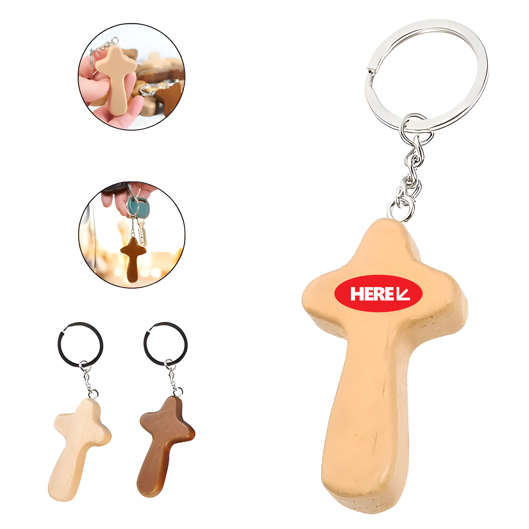 Wooden Cross Keychain 1