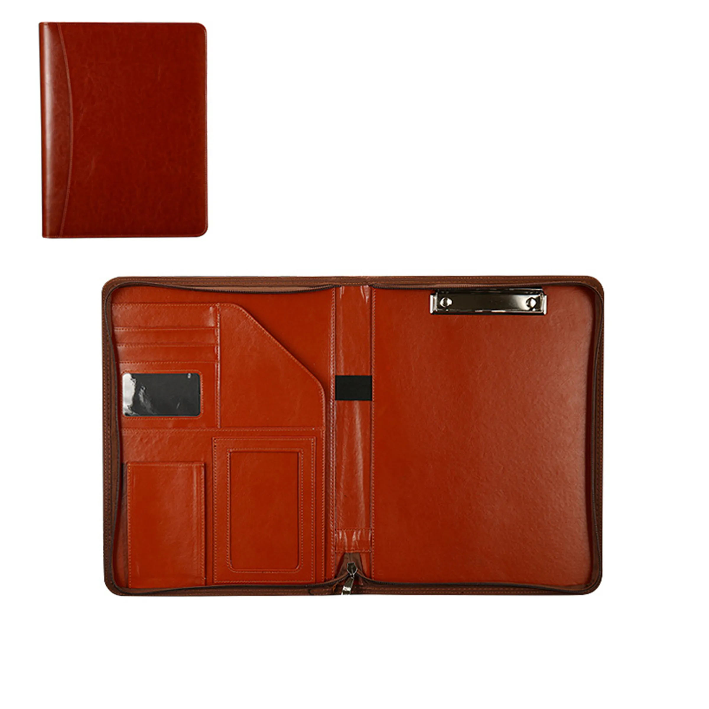 A4 Leather Zipper Business Padfolio Organizer 2