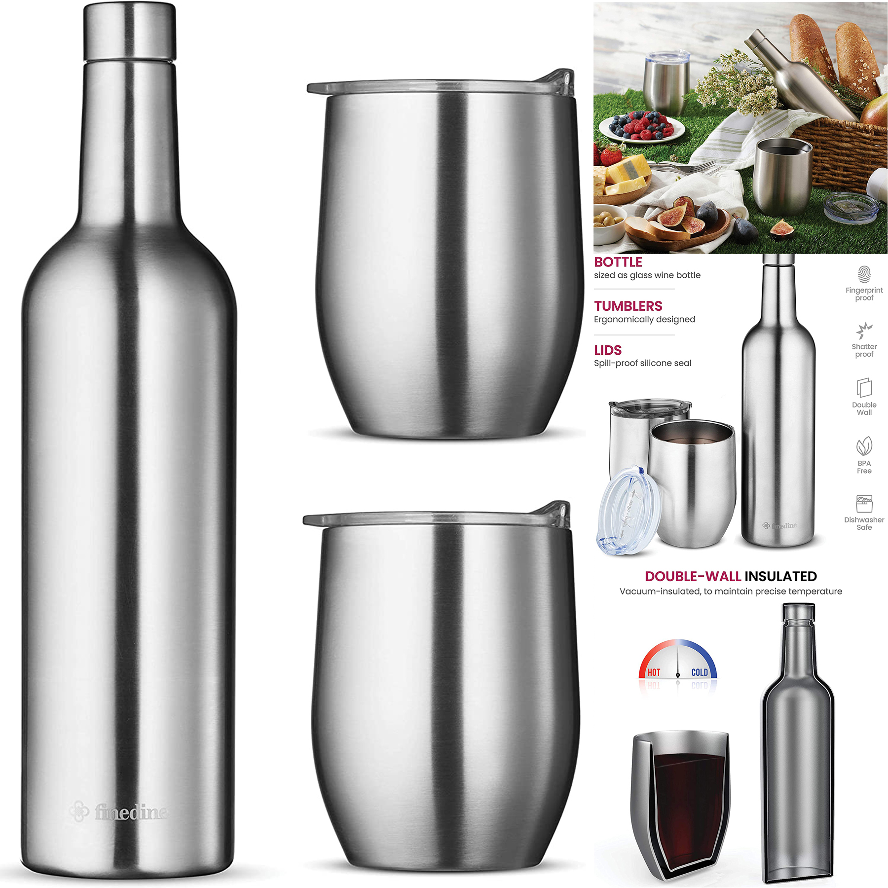 Vacuum Insulated Wine Bottle