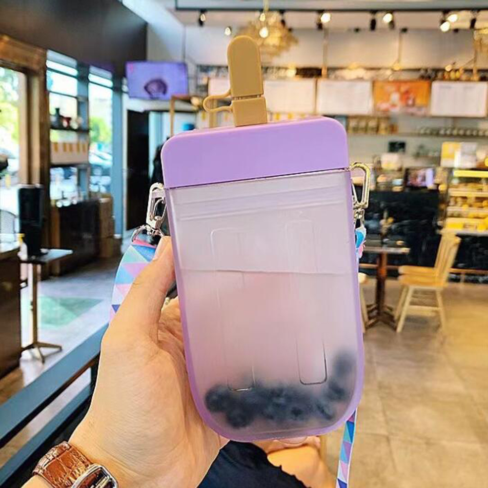 Plastic Cute Water Bottle with Straw 5