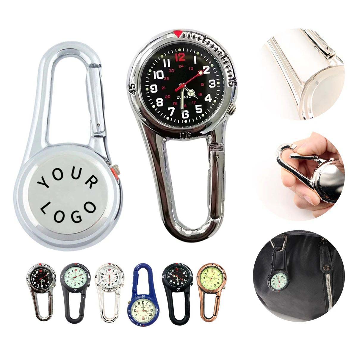 Outdoor Carabiner Watch with Safety Clip 4