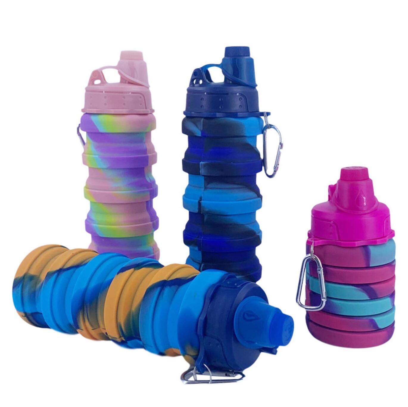 17OZReusable Silicone Collapsible Sport Water Bottle 2