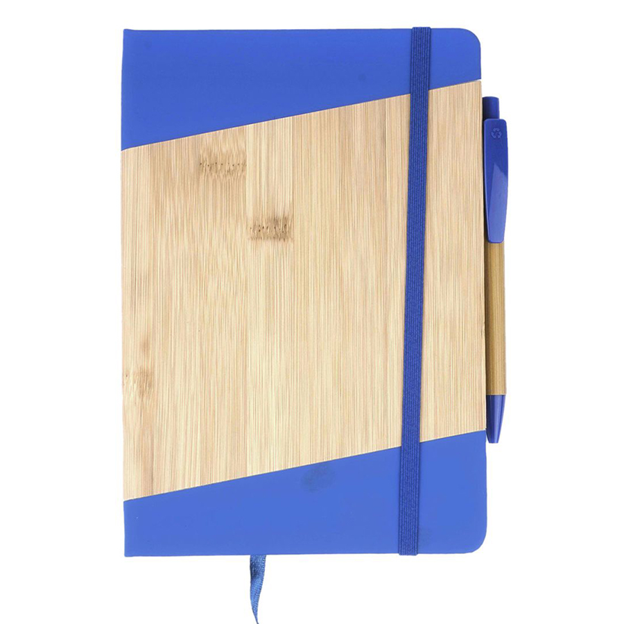 Bamboo Look PU Journal with Matching Strap Closure, Bookmark & Pen Loop 2