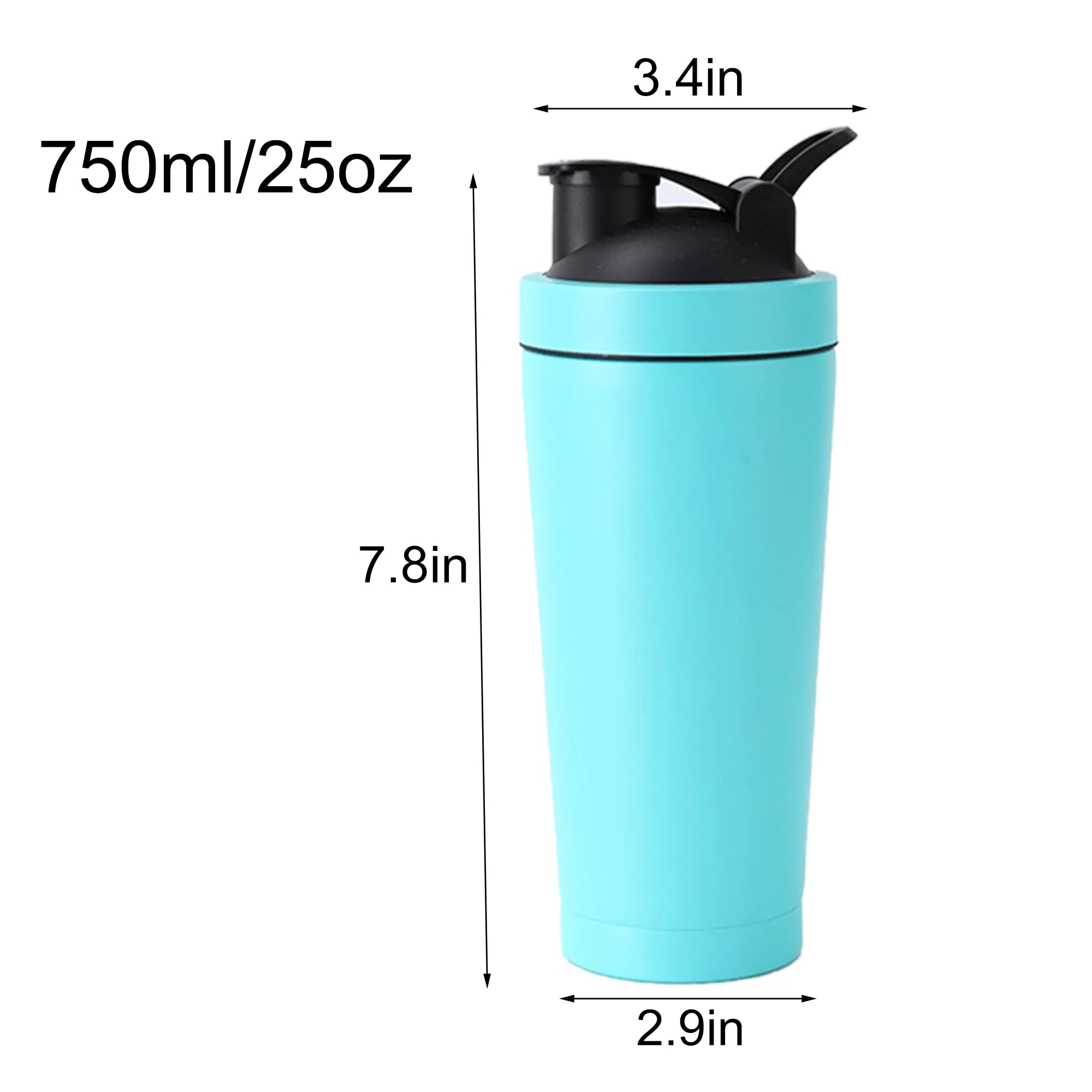 304 Stainless Steel Fitness Shaker Bottle, custom water bottle with logo imprint 3