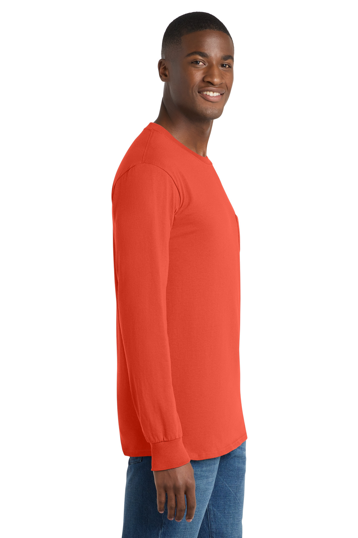 Port & Co Long Sleeve Essential Pocket Tee. PC61LSP 57