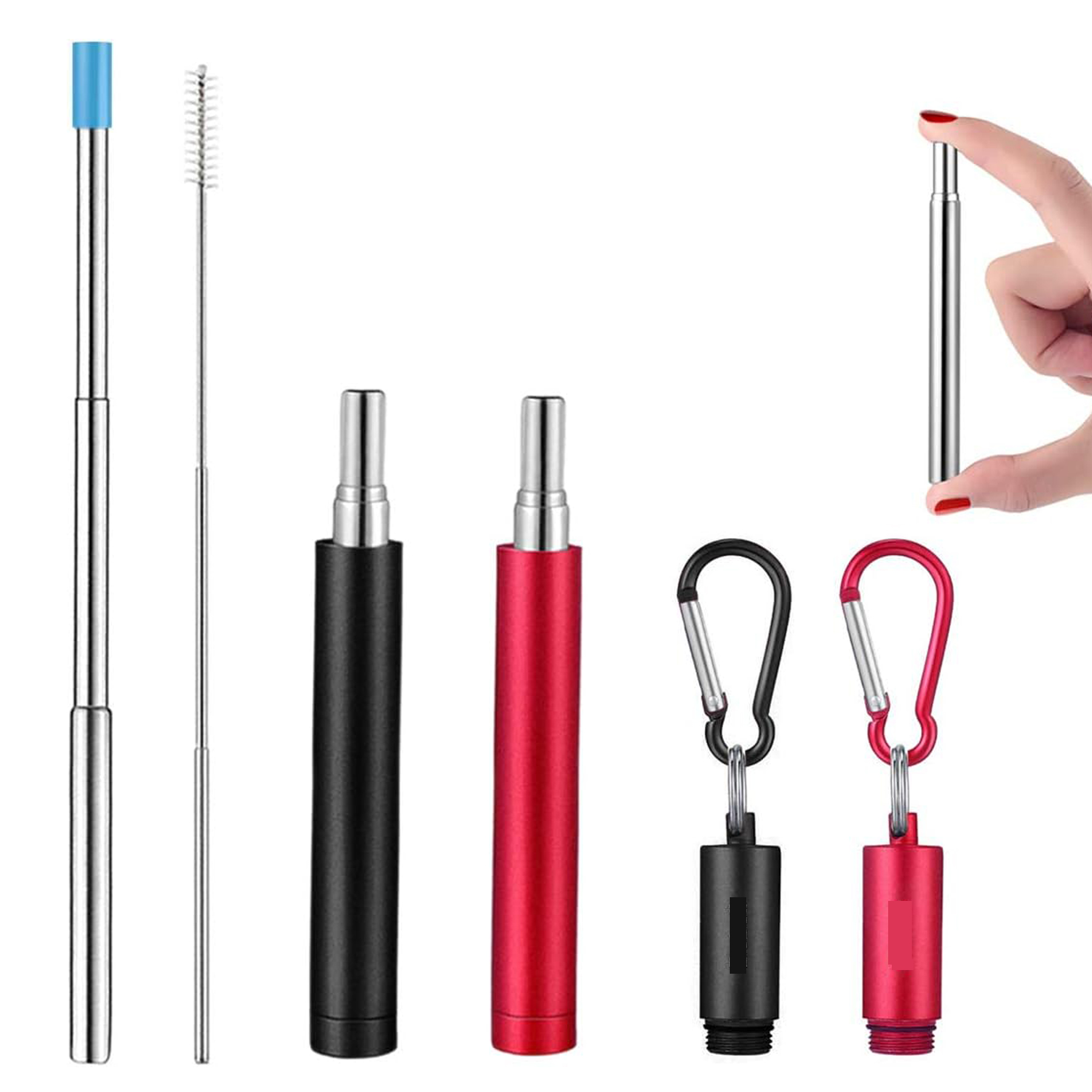 Collapsible Reusable Travel Straw with Case 2