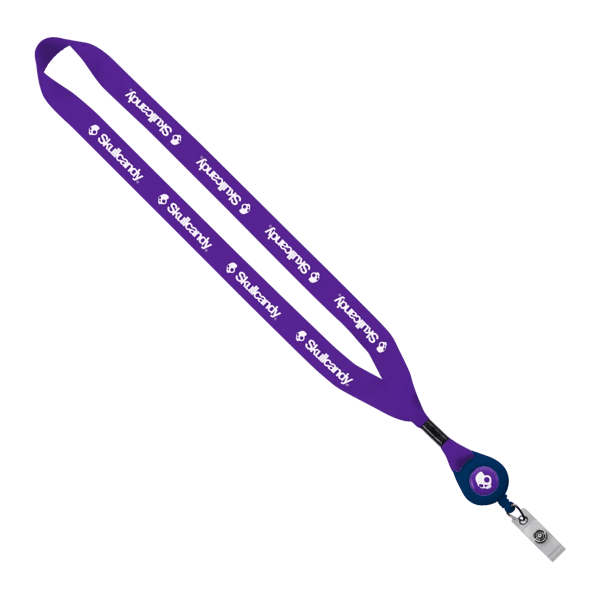 3/4" Polyester Lanyard with Metal Crimp & Retractable Badge Reel 264