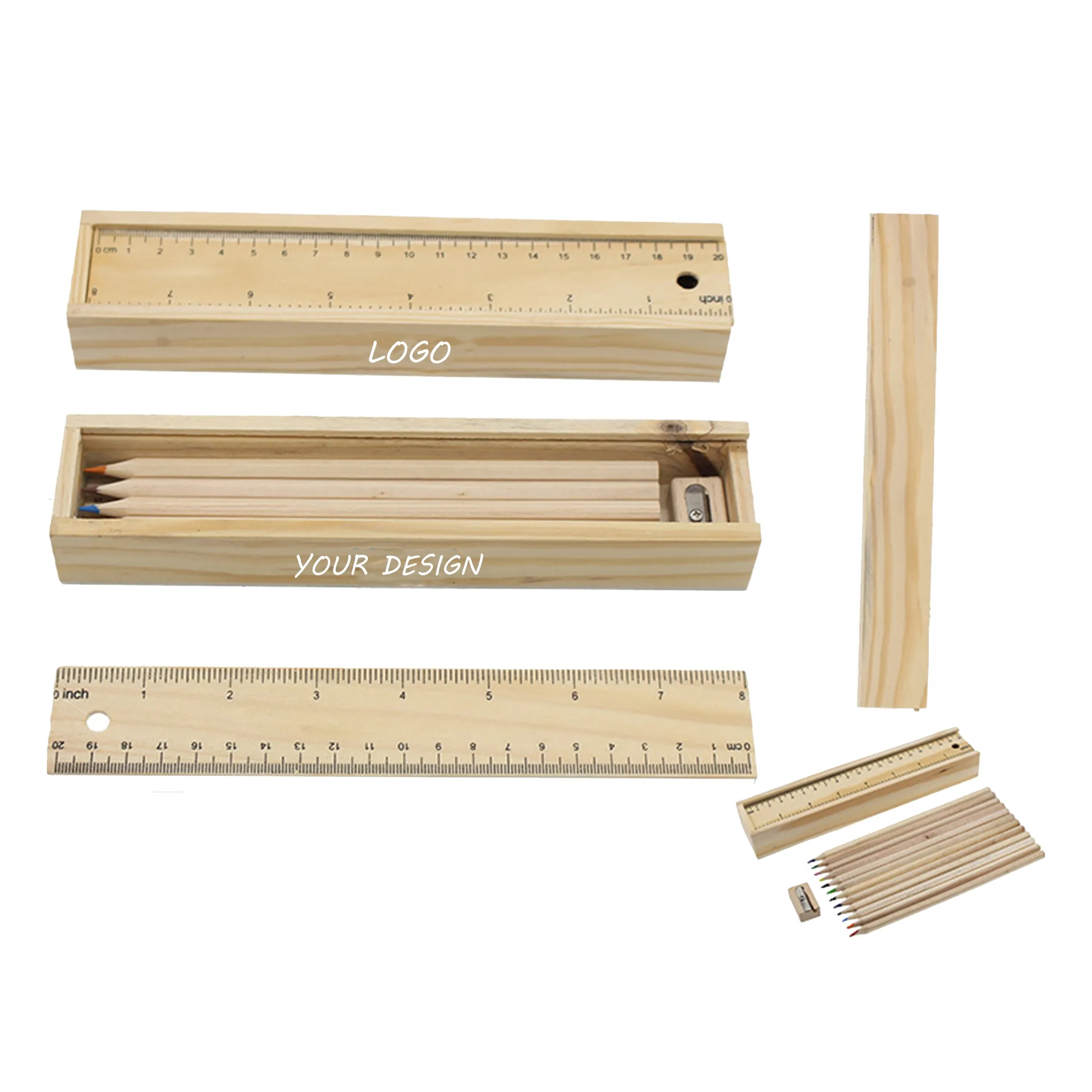 12-Piece Colored Pencil Set With Wooden Case 1