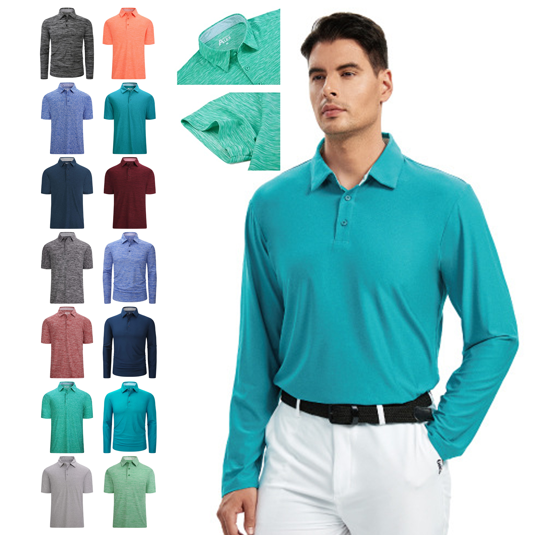 Long Sleeve Casual Polo Shirts for Men 2