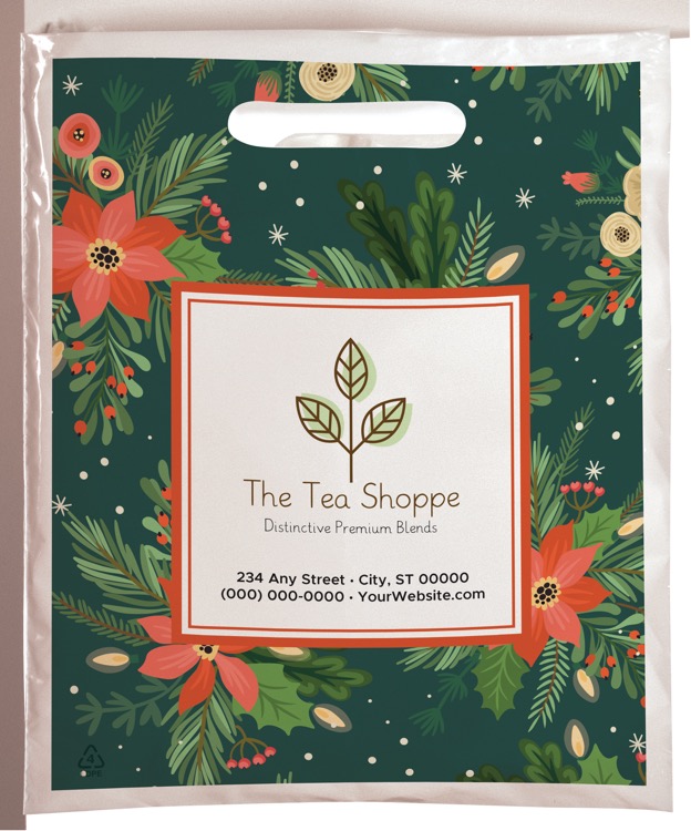 Christmas Scatter Design 3 Merchant Paper & Plastic Bags (7.5" x 9")