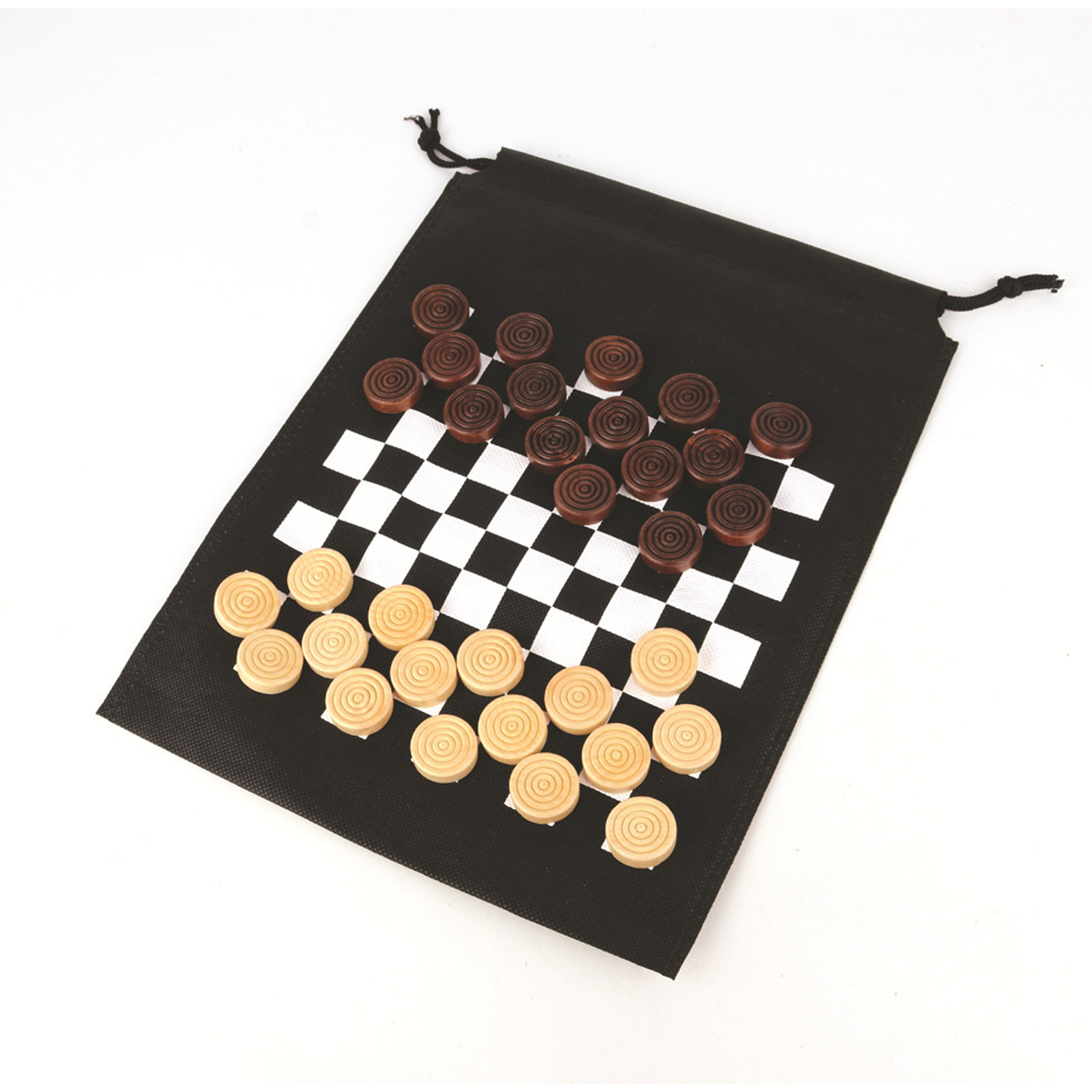 Portable Wooden Chess Set w/ Drawstring Pouch 3