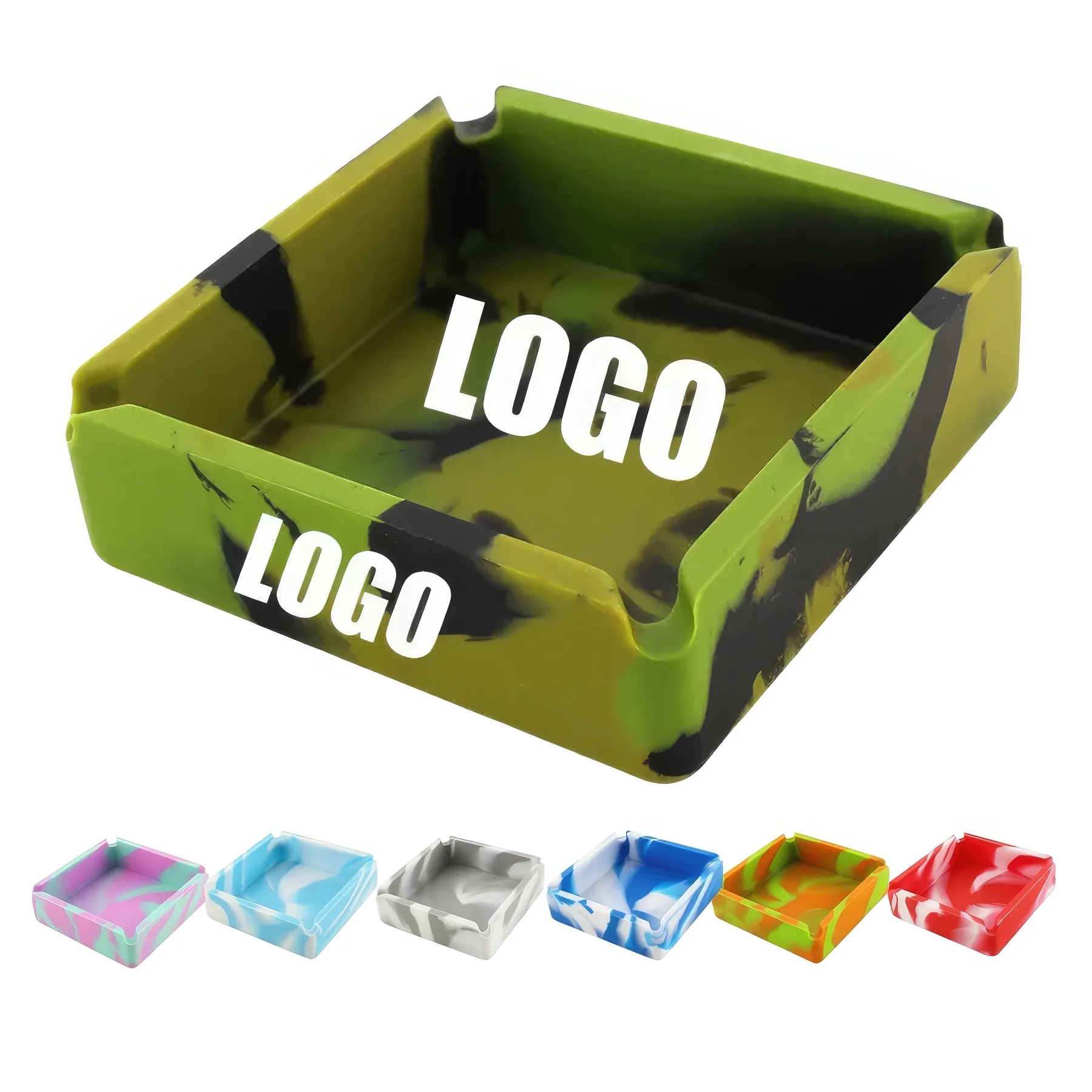 Custom High Temperature Resistant Camo Silicone Ashtray 6