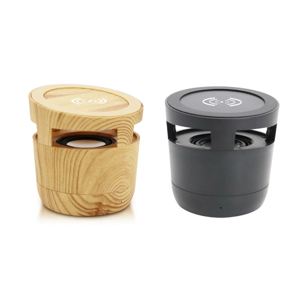 2 in 1 Wood Grain Wireless Charger with Bluetooth Speaker 4