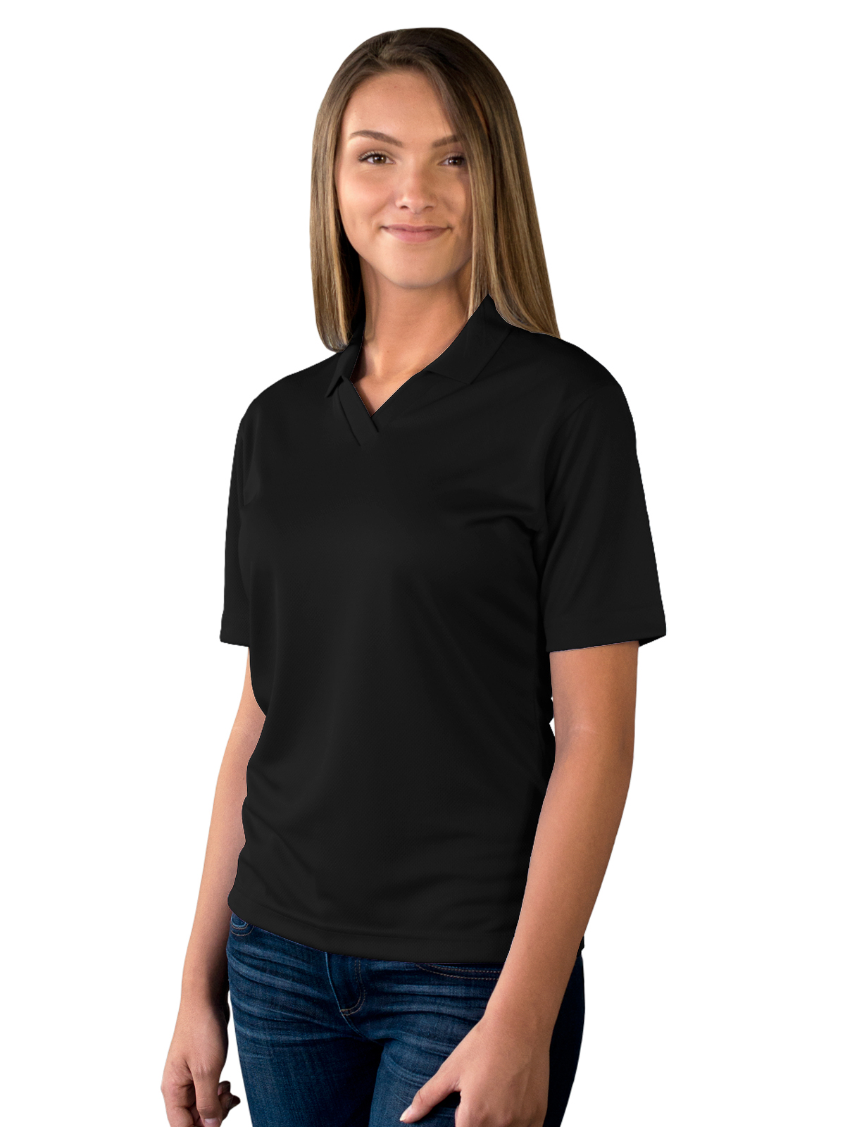 Blue Generation - Women's Pocketless Wicking V-Neck Polo 13