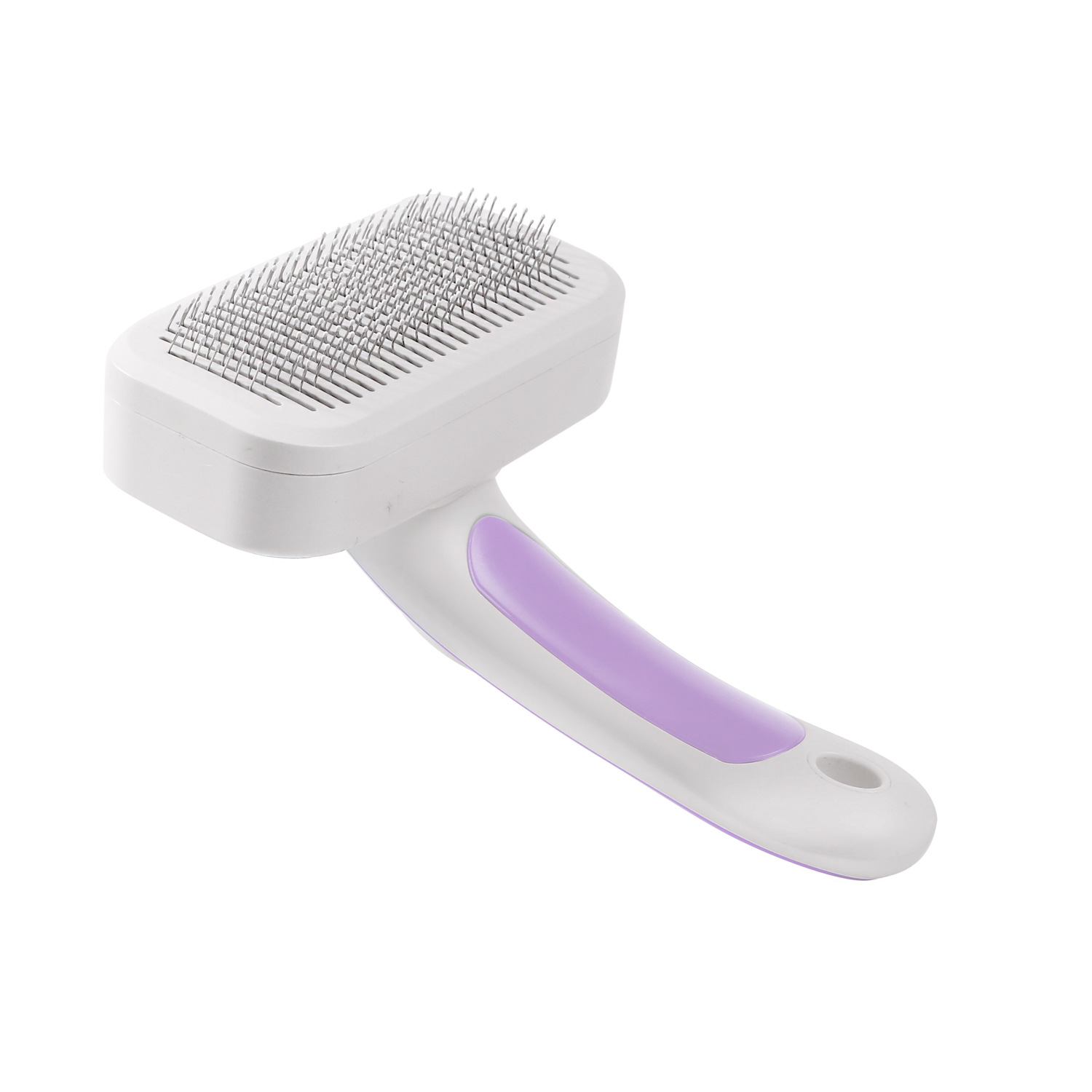 Portable Plastic Pet Deshedding Brush w/ Soft Bristles 12