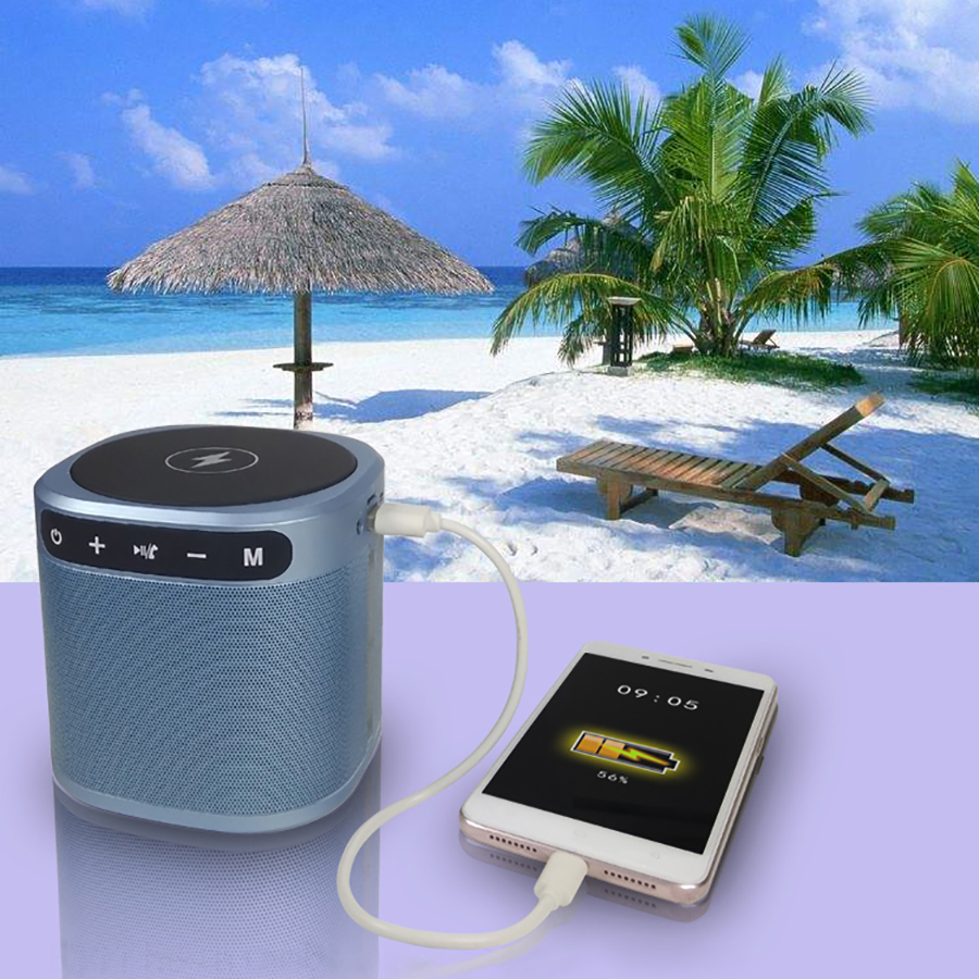 EchoPower RockStar Desktop Bluetooth 5.0 Speaker – FM Radio, Wireless Charger & 2200mAh Power 3