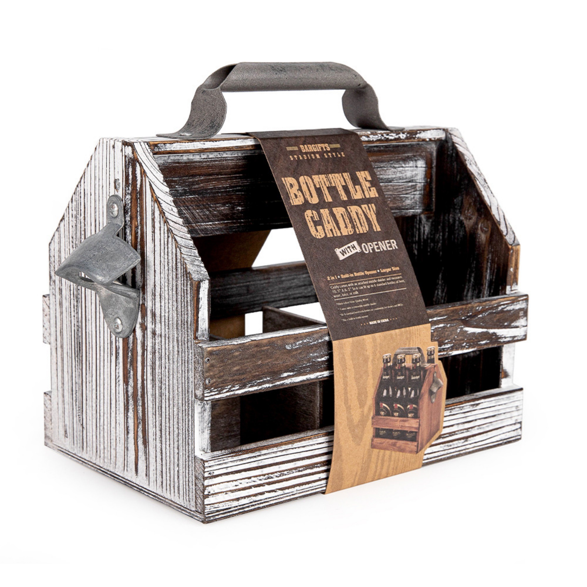 Rustic 6-Bottle Wooden Beer Crate 1