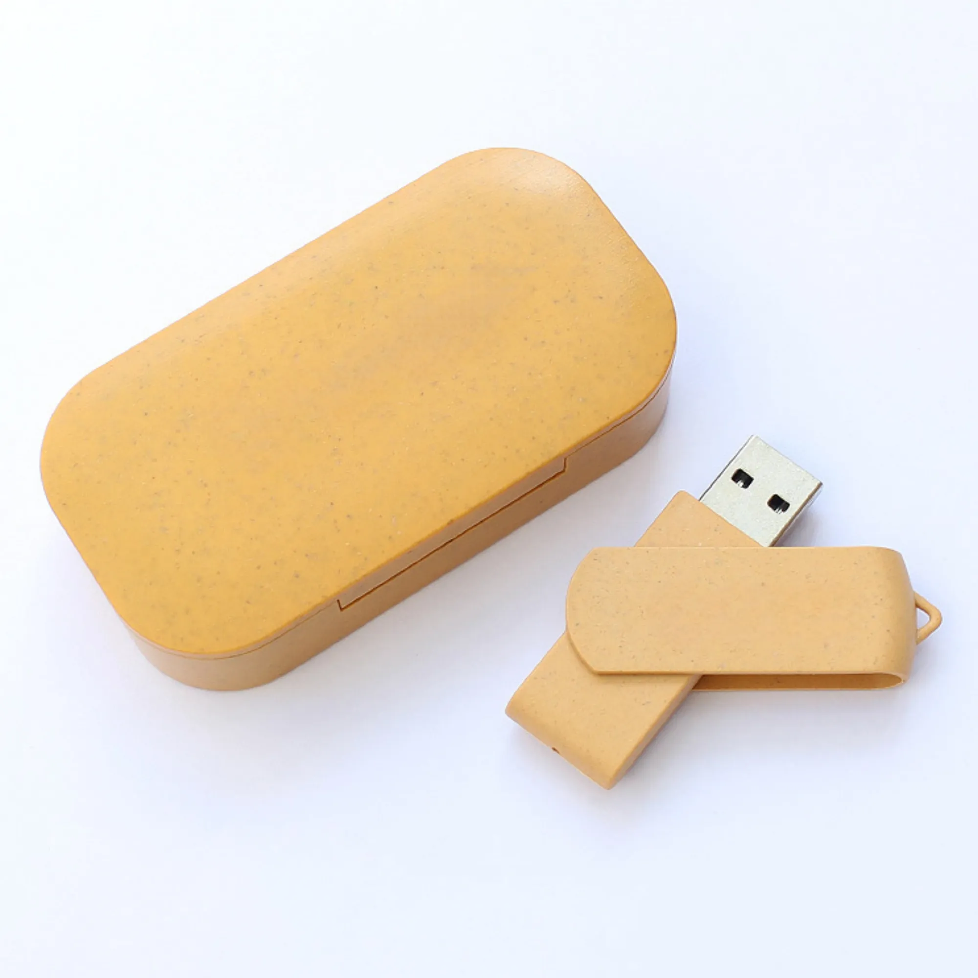 Wheat Straw 16G USB Flash Drive Set With Custom LOGO 1