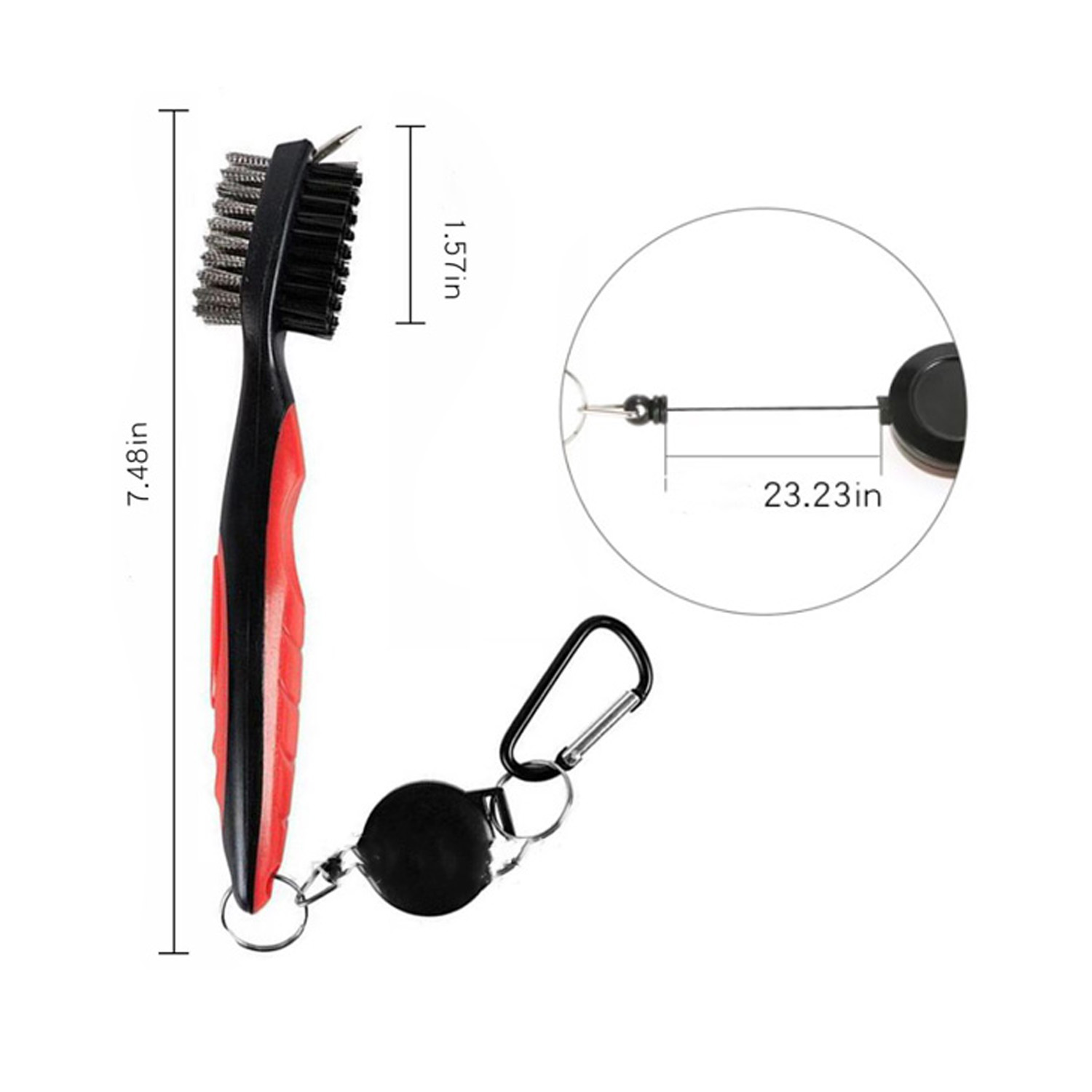 Golf Club Brush Groove Cleaner With Zip-Line Cleaning Tools 4