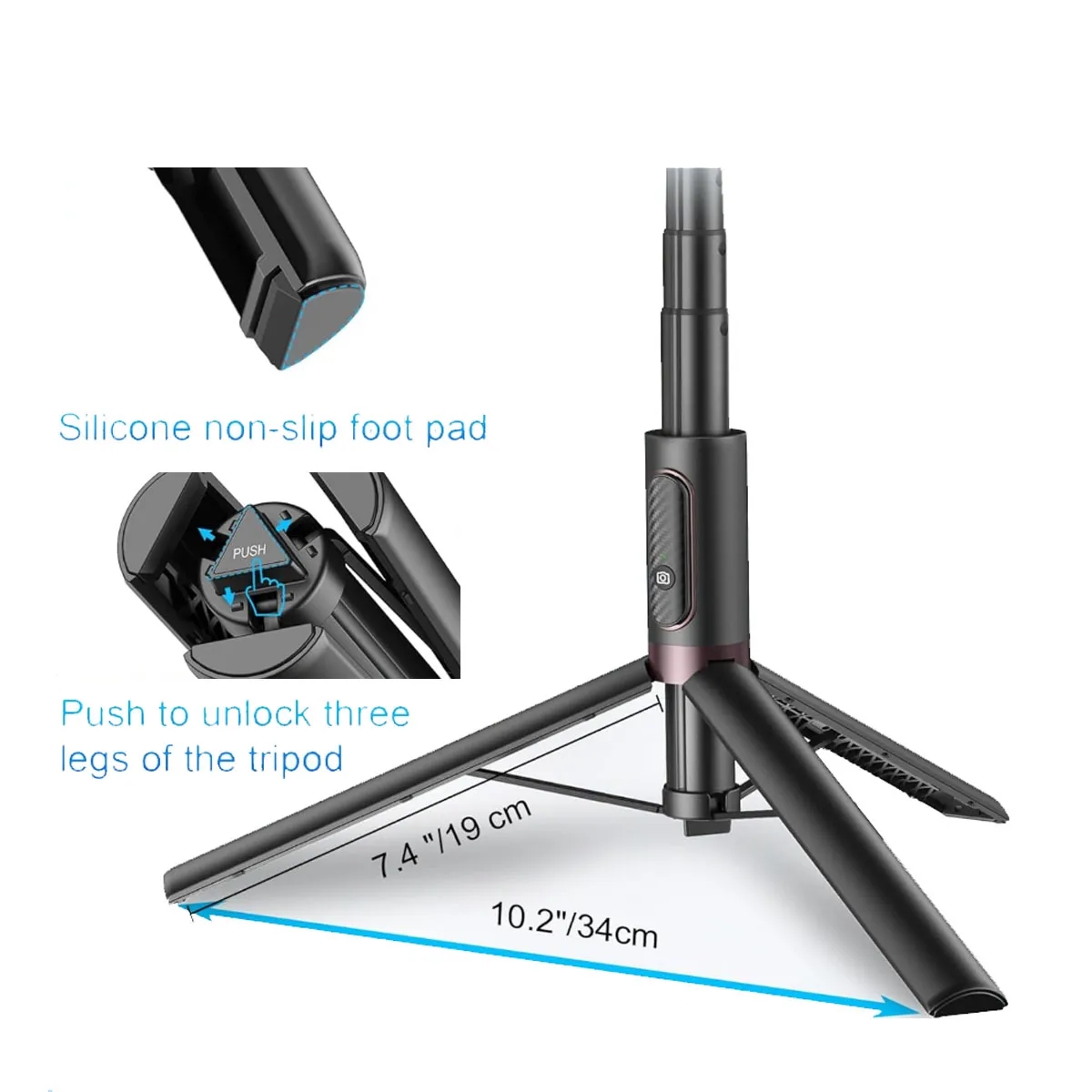 67" Cell Phone Selfie Stick Tripod 4